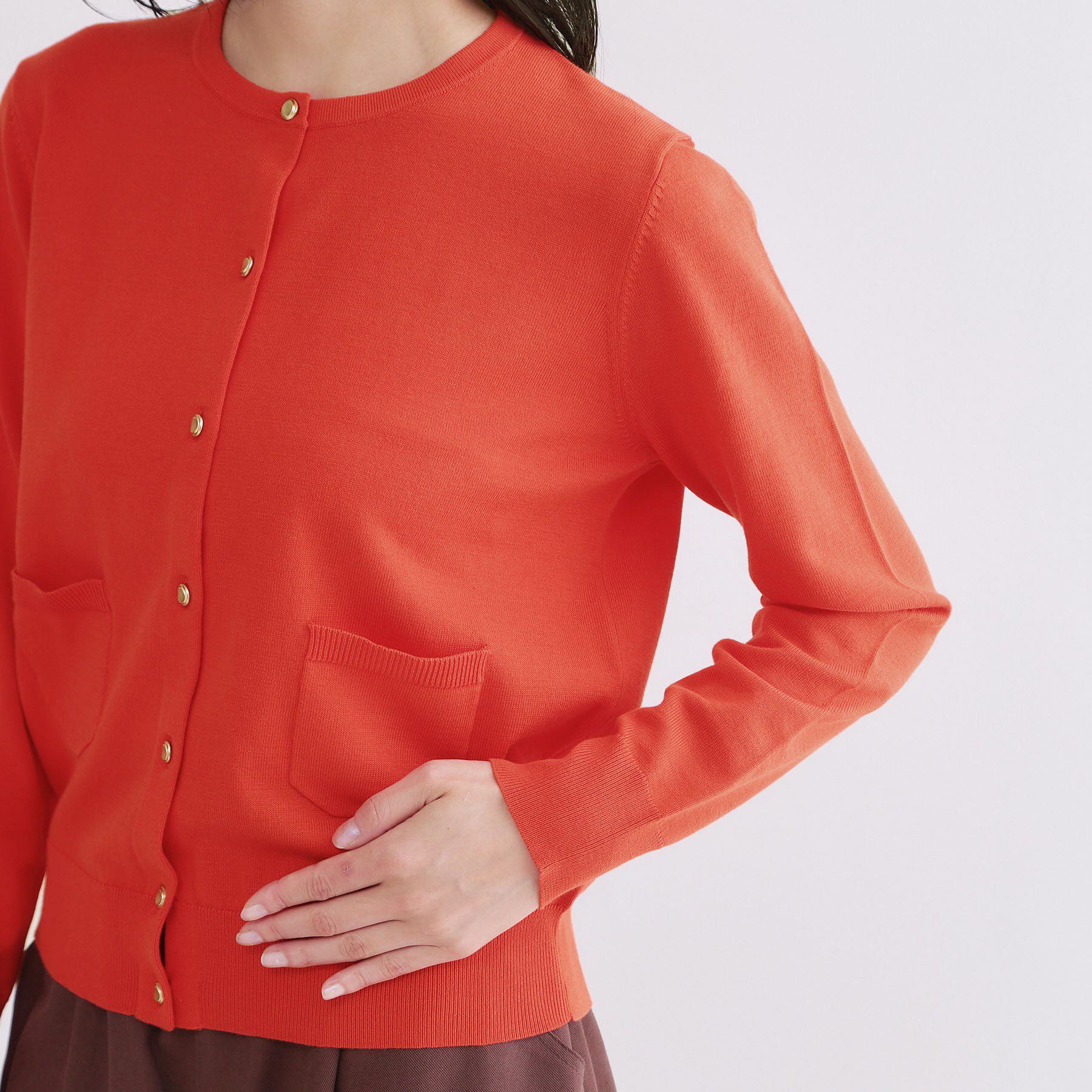 OPAQUE.CLIP「【UVケア】ポケットクルーニットカーディガン《洗濯機OK》」|カーディガン|