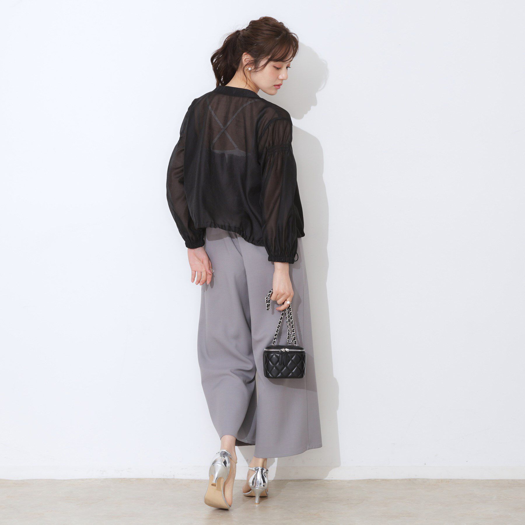 Couture broach「【マシンウォッシャブル・シアー】袖シャーリングシアーブルゾン」|ブルゾン・スタジャン|