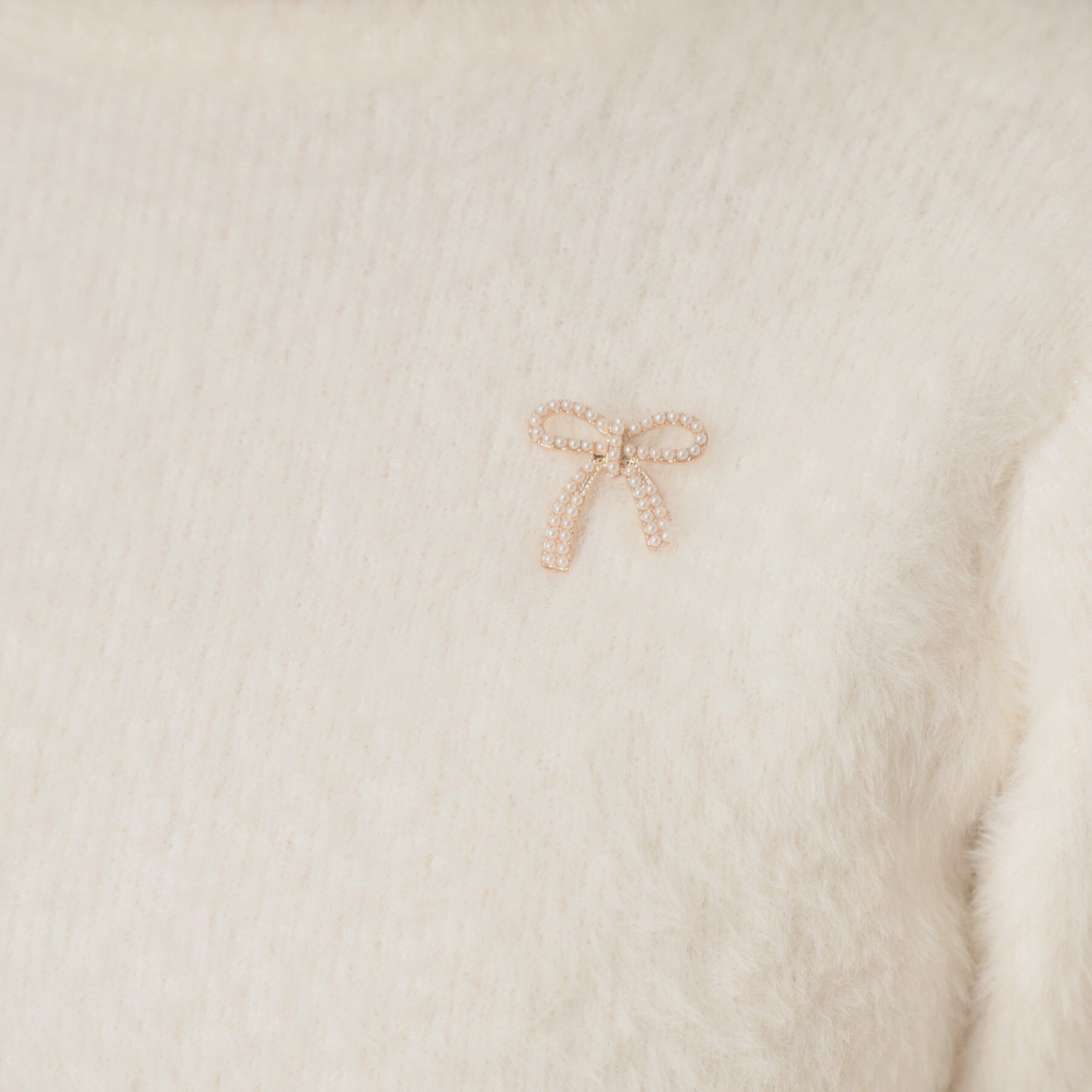 Couture broach「【着映え・5分袖・フェミニン】ラメフェザー半袖ニット」|ニット・セーター|