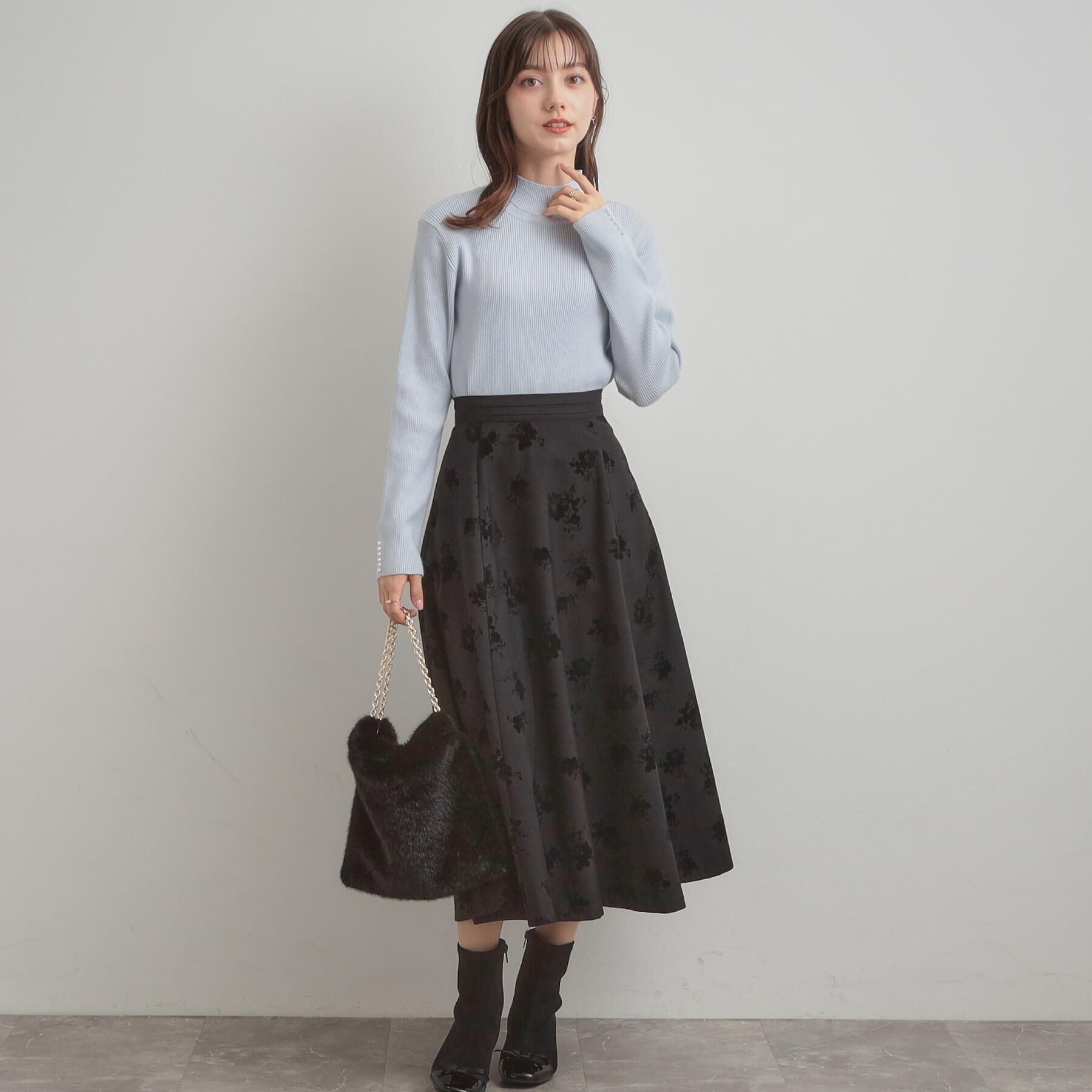 Couture broach「【多機能・フェミニン】パール調リブニット」|ニット・セーター|