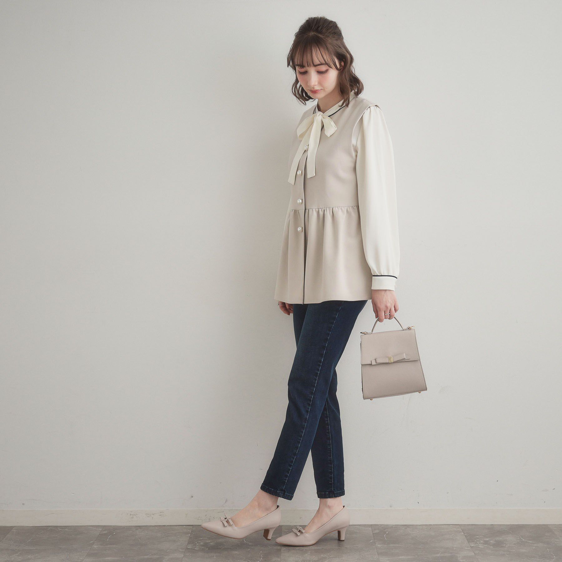 Couture broach「【ハレの日・通勤】TRダブルクロスジレ」|ベスト・ジレ|