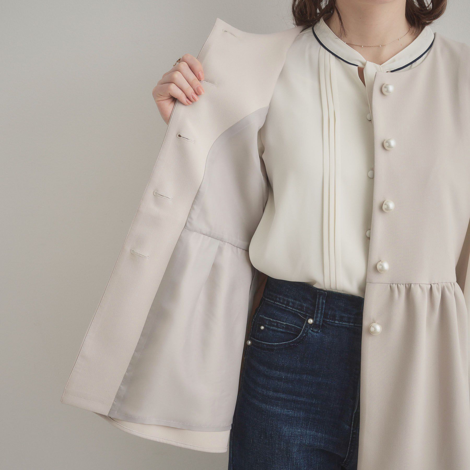 Couture broach「【ハレの日・通勤】TRダブルクロスジレ」|ベスト・ジレ|