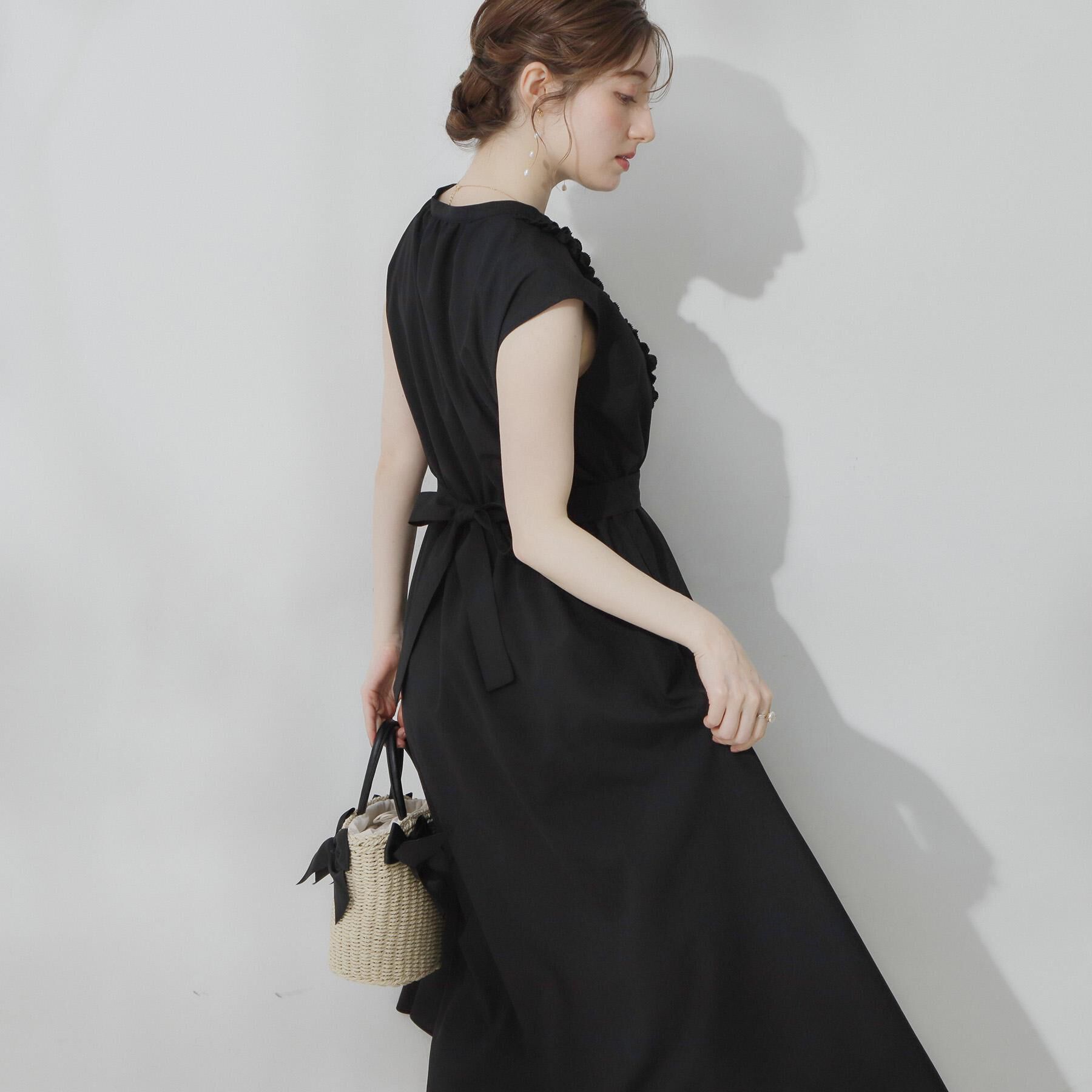 Couture broach「【洗える・着映え】リネンライク シアーワンピース」|ワンピース|