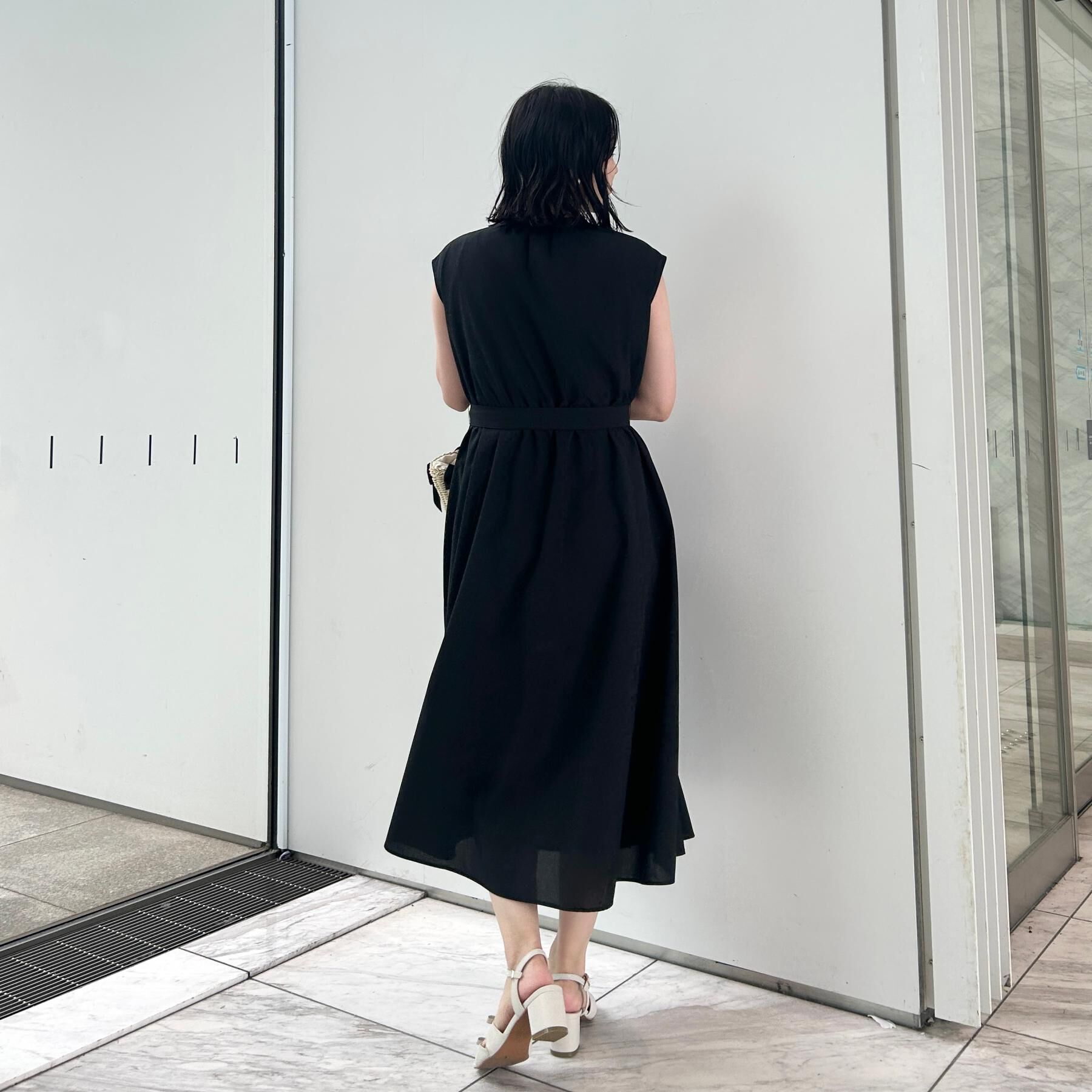 Couture broach「【洗える・着映え】リネンライク シアーワンピース」|ワンピース|