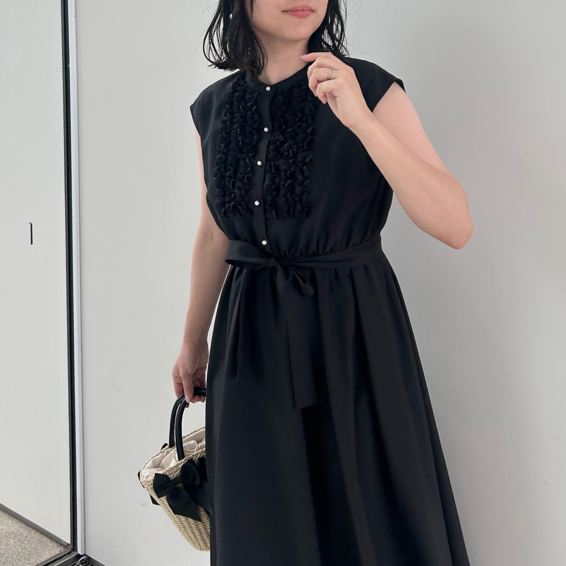 Couture broach「【洗える・着映え】リネンライク シアーワンピース」|ワンピース|