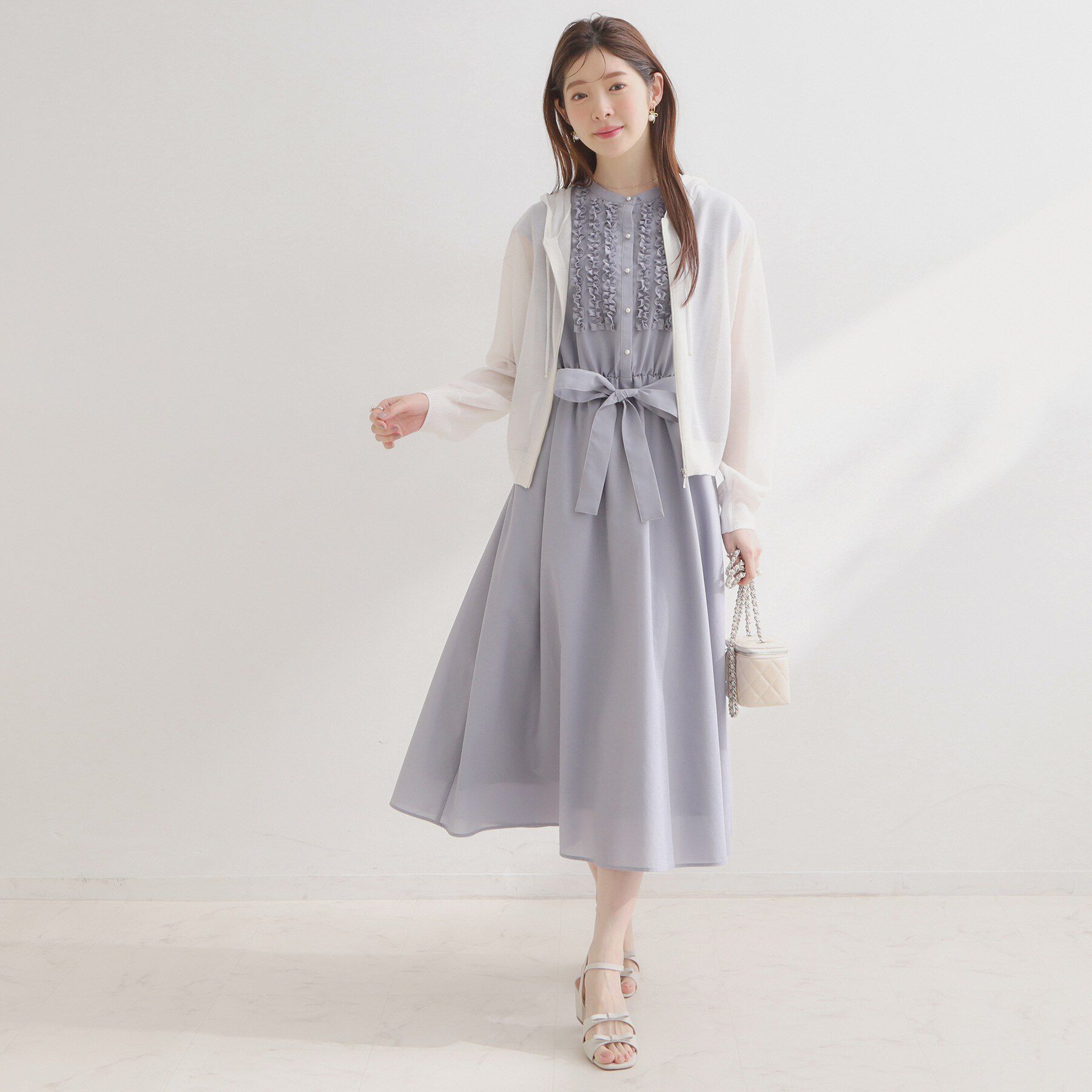 Couture broach「【洗える・着映え】リネンライク シアーワンピース」|ワンピース|