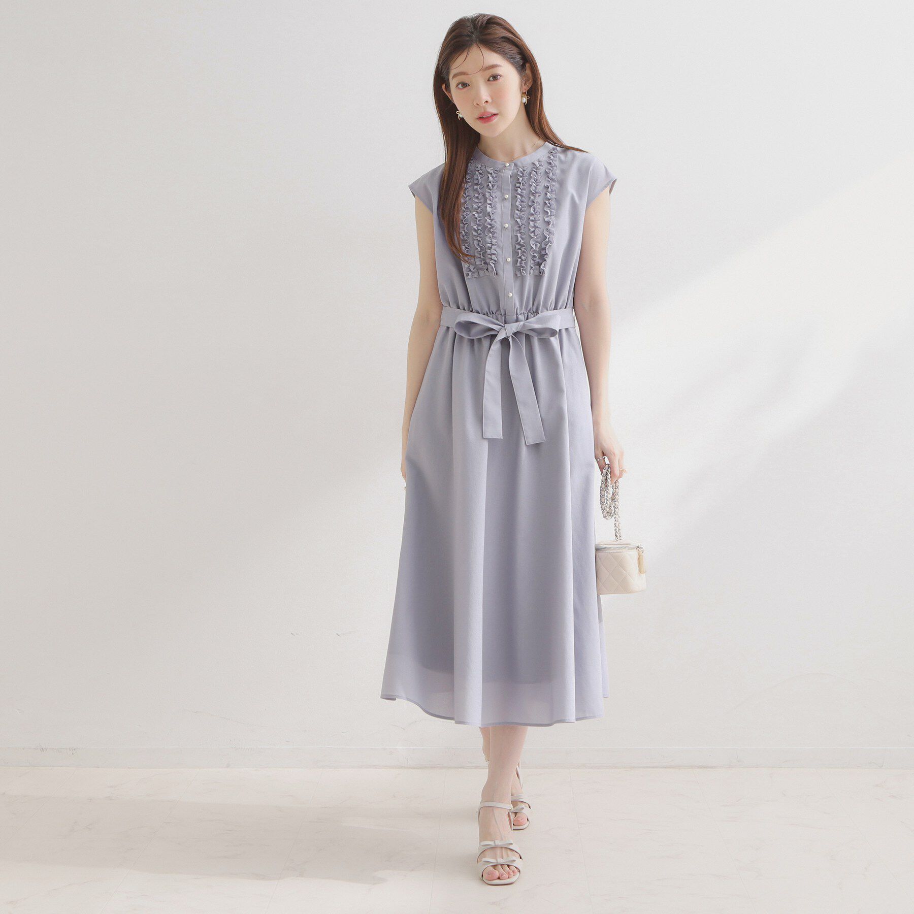 Couture broach「【洗える・着映え】リネンライク シアーワンピース」|ワンピース|