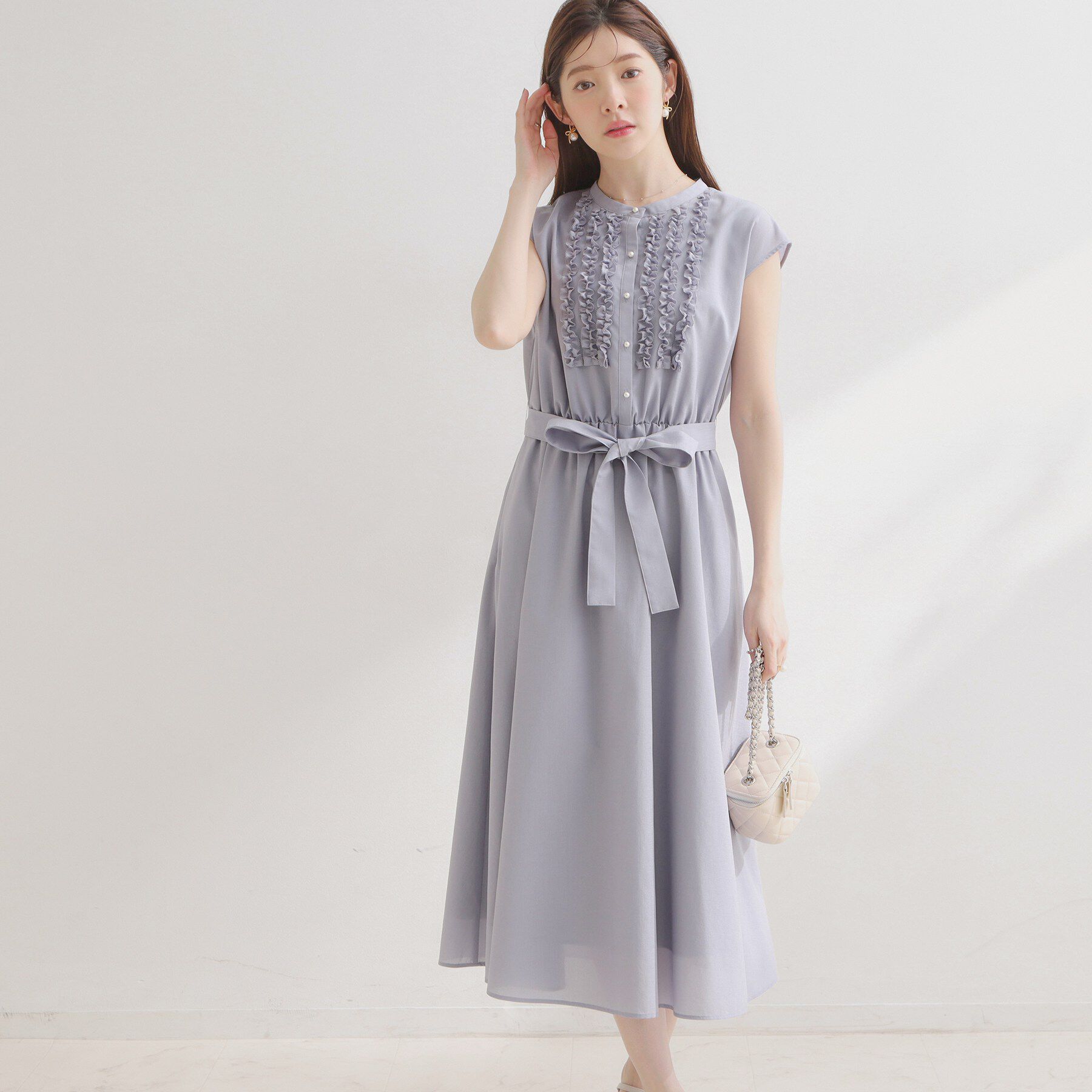Couture broach「【洗える・着映え】リネンライク シアーワンピース」|ワンピース|