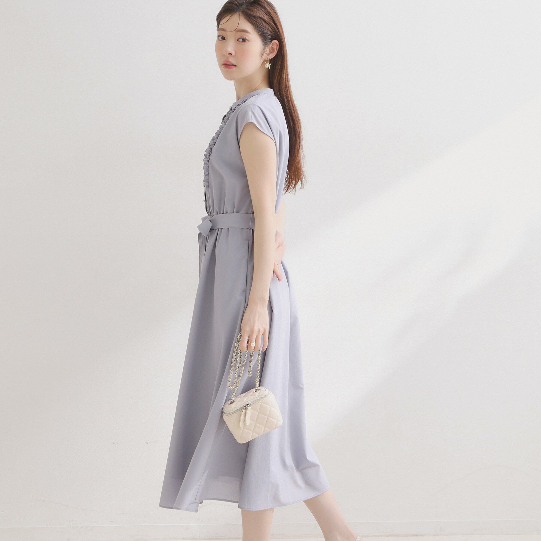 Couture broach「【洗える・着映え】リネンライク シアーワンピース」|ワンピース|