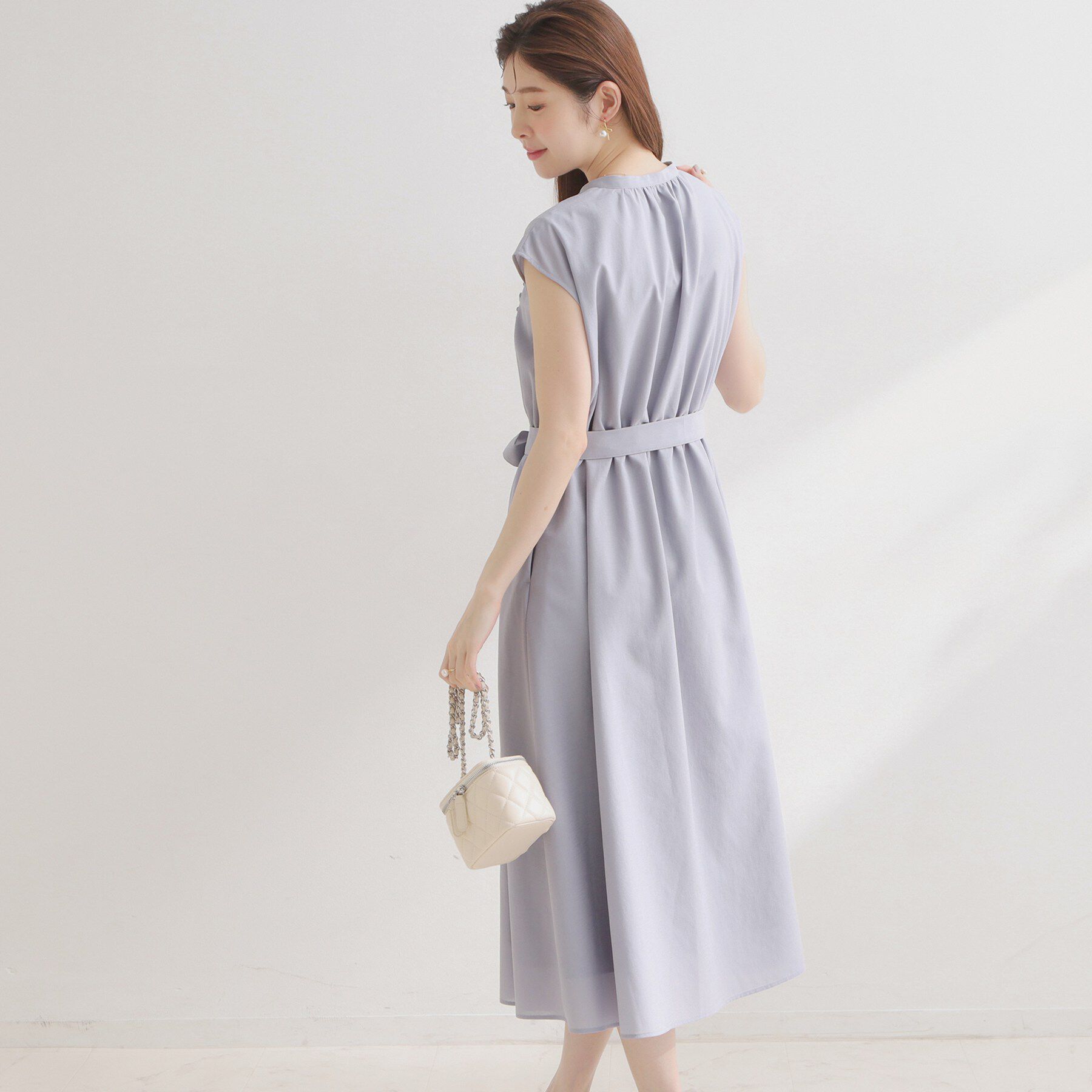 Couture broach「【洗える・着映え】リネンライク シアーワンピース」|ワンピース|
