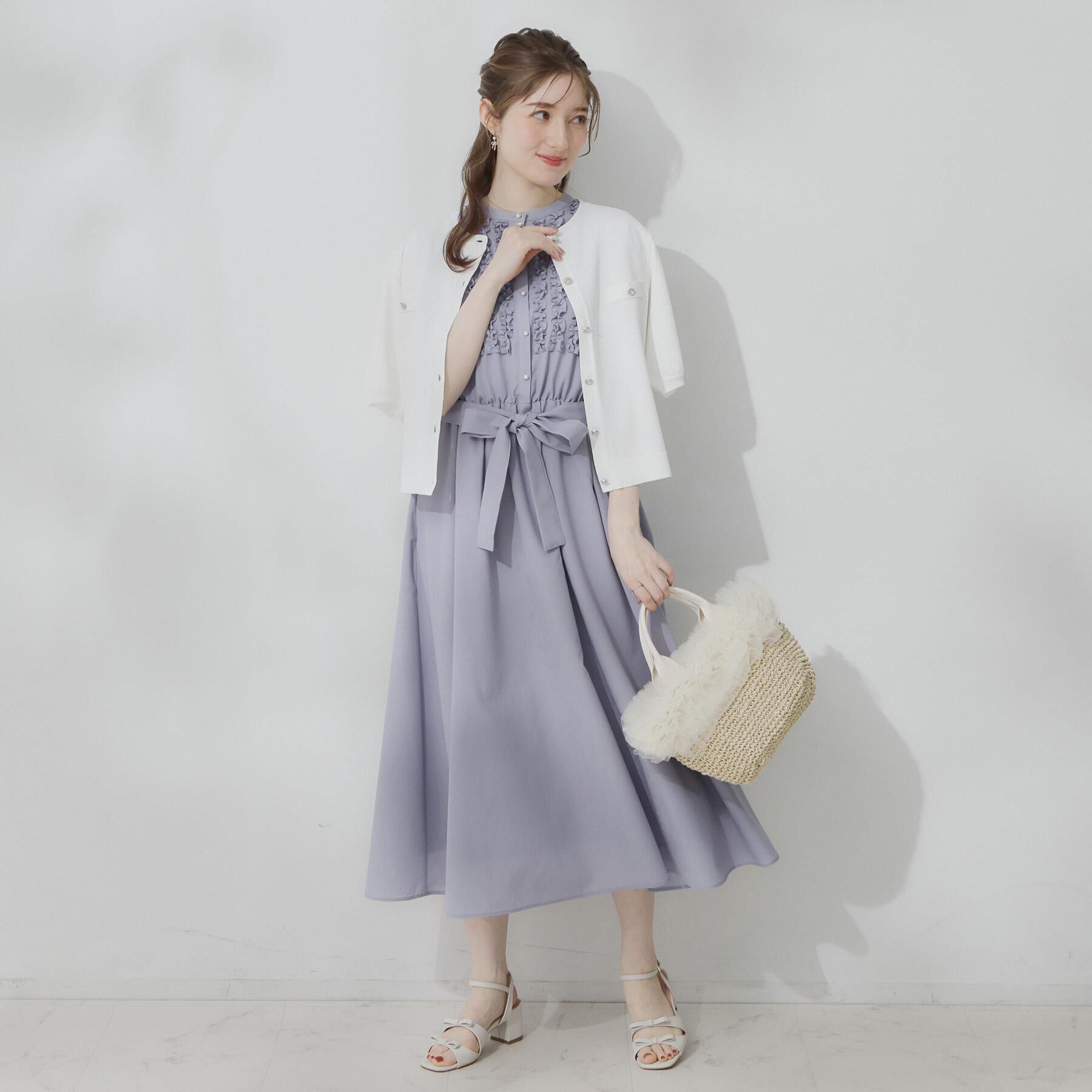 Couture broach「【洗える・着映え】リネンライク シアーワンピース」|ワンピース|