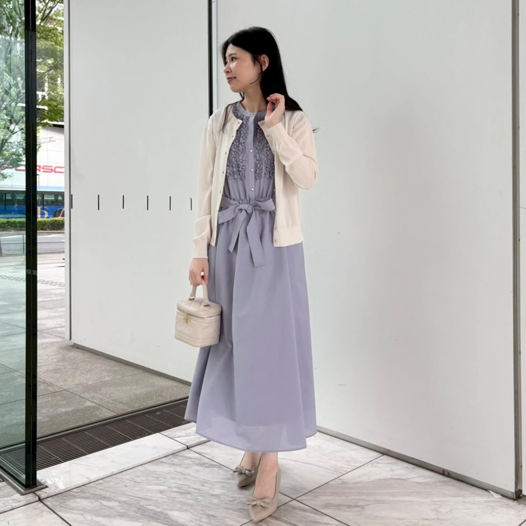 Couture broach「【洗える・着映え】リネンライク シアーワンピース」|ワンピース|