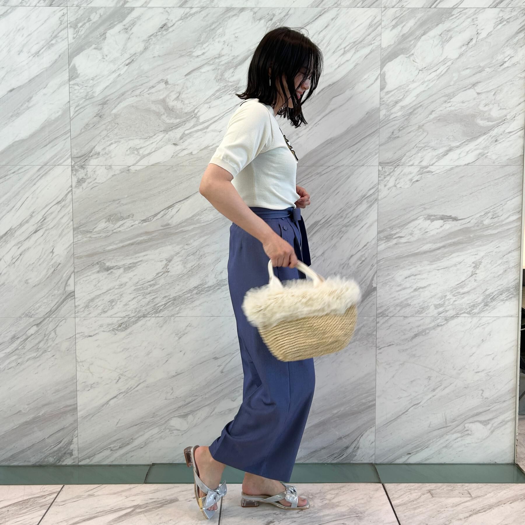 Couture broach「【洗える】フリル ポロ衿ニット」|ニット・セーター|