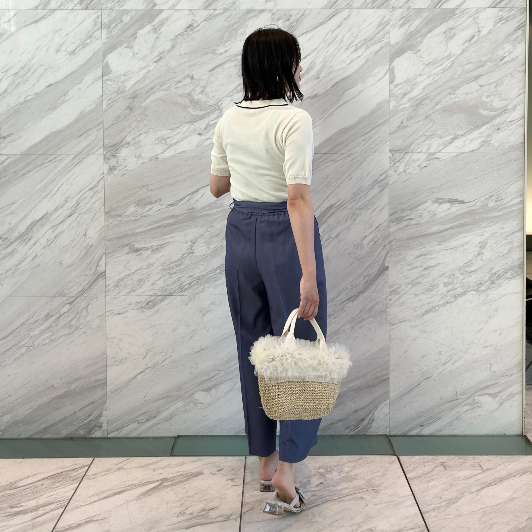 Couture broach「【洗える】フリル ポロ衿ニット」|ニット・セーター|