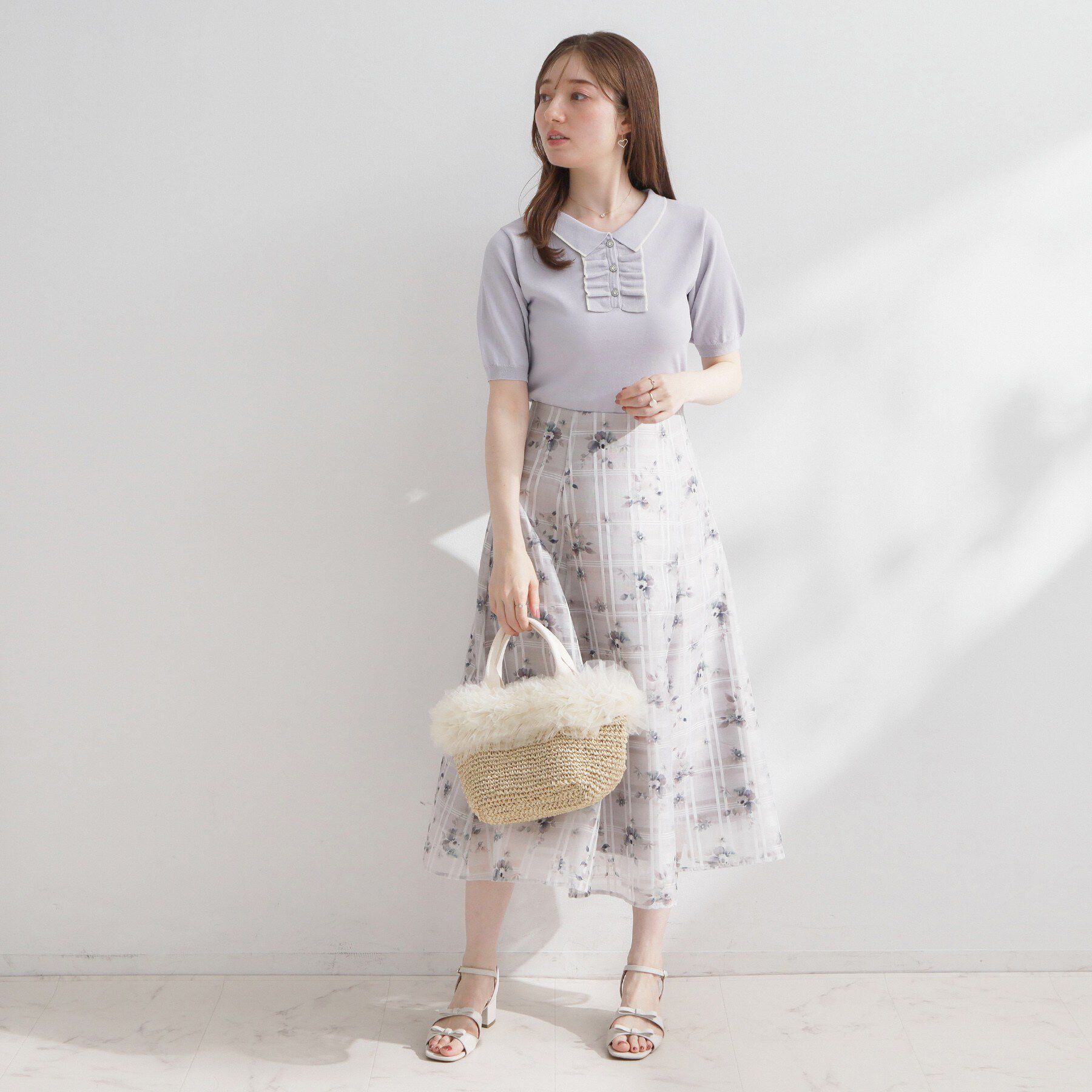 Couture broach「【洗える】フリル ポロ衿ニット」|ニット・セーター|