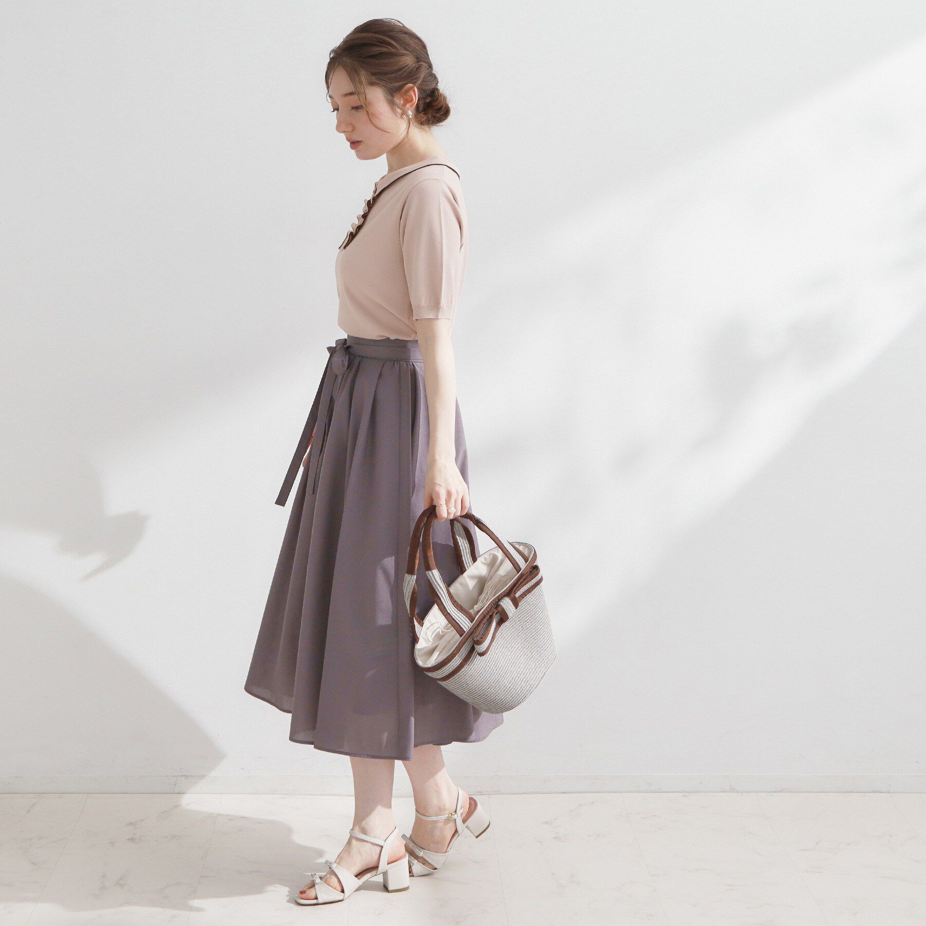 Couture broach「【洗える】フリル ポロ衿ニット」|ニット・セーター|