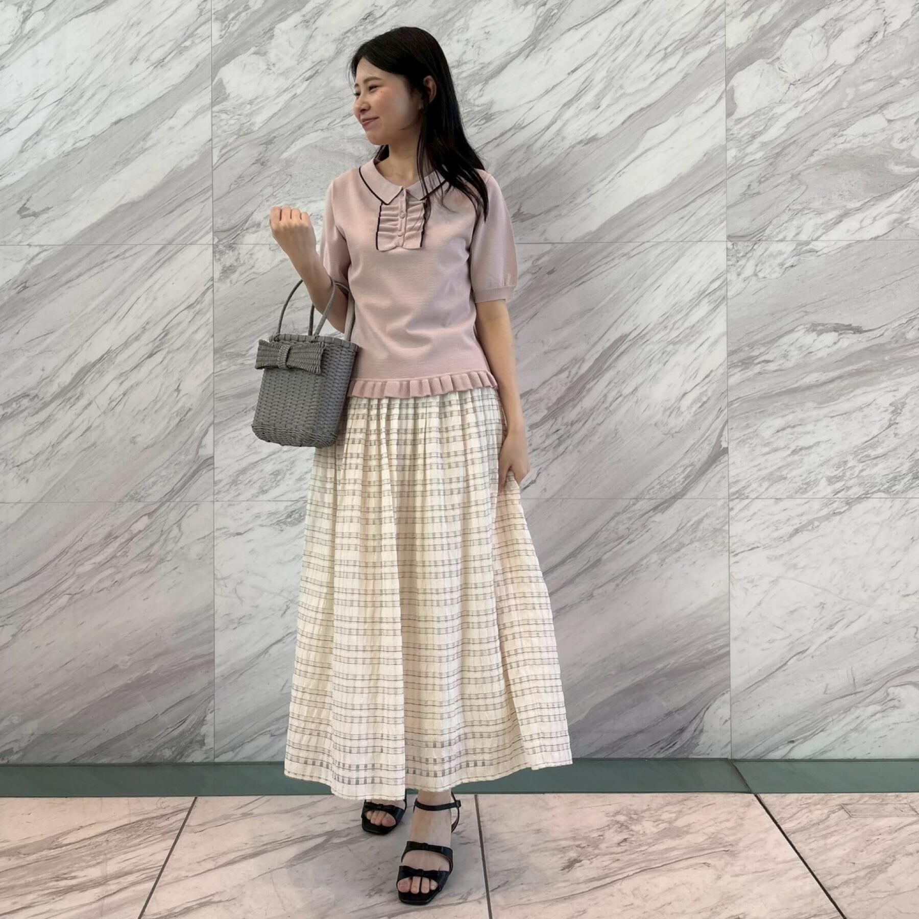 Couture broach「【洗える】フリル ポロ衿ニット」|ニット・セーター|