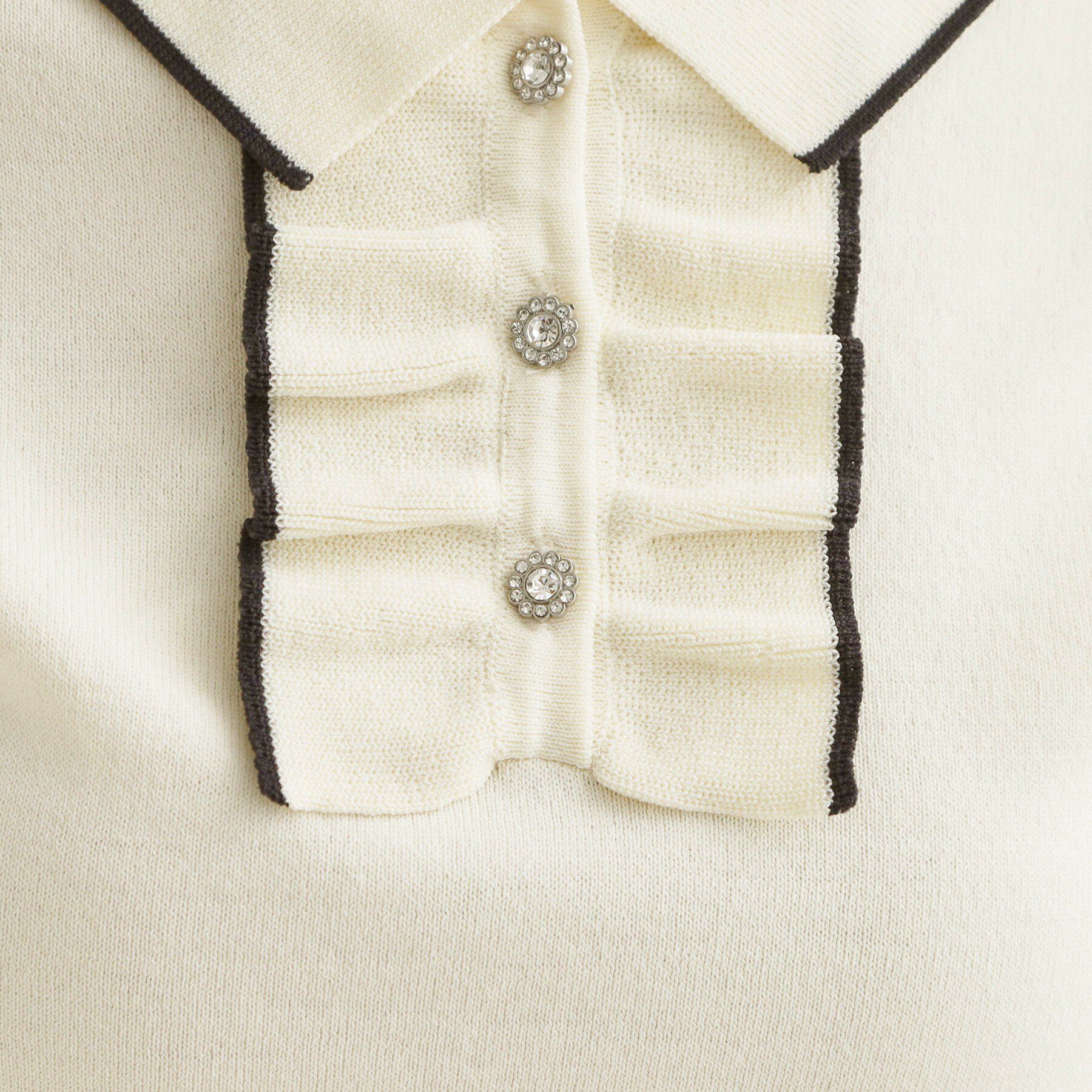 Couture broach「【洗える】フリル ポロ衿ニット」|ニット・セーター|