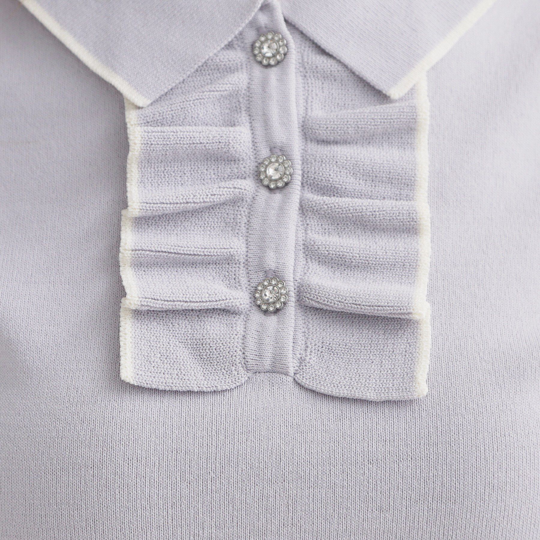 Couture broach「【洗える】フリル ポロ衿ニット」|ニット・セーター|