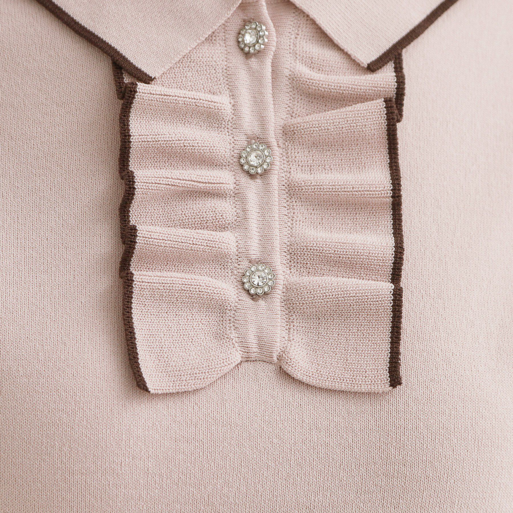 Couture broach「【洗える】フリル ポロ衿ニット」|ニット・セーター|