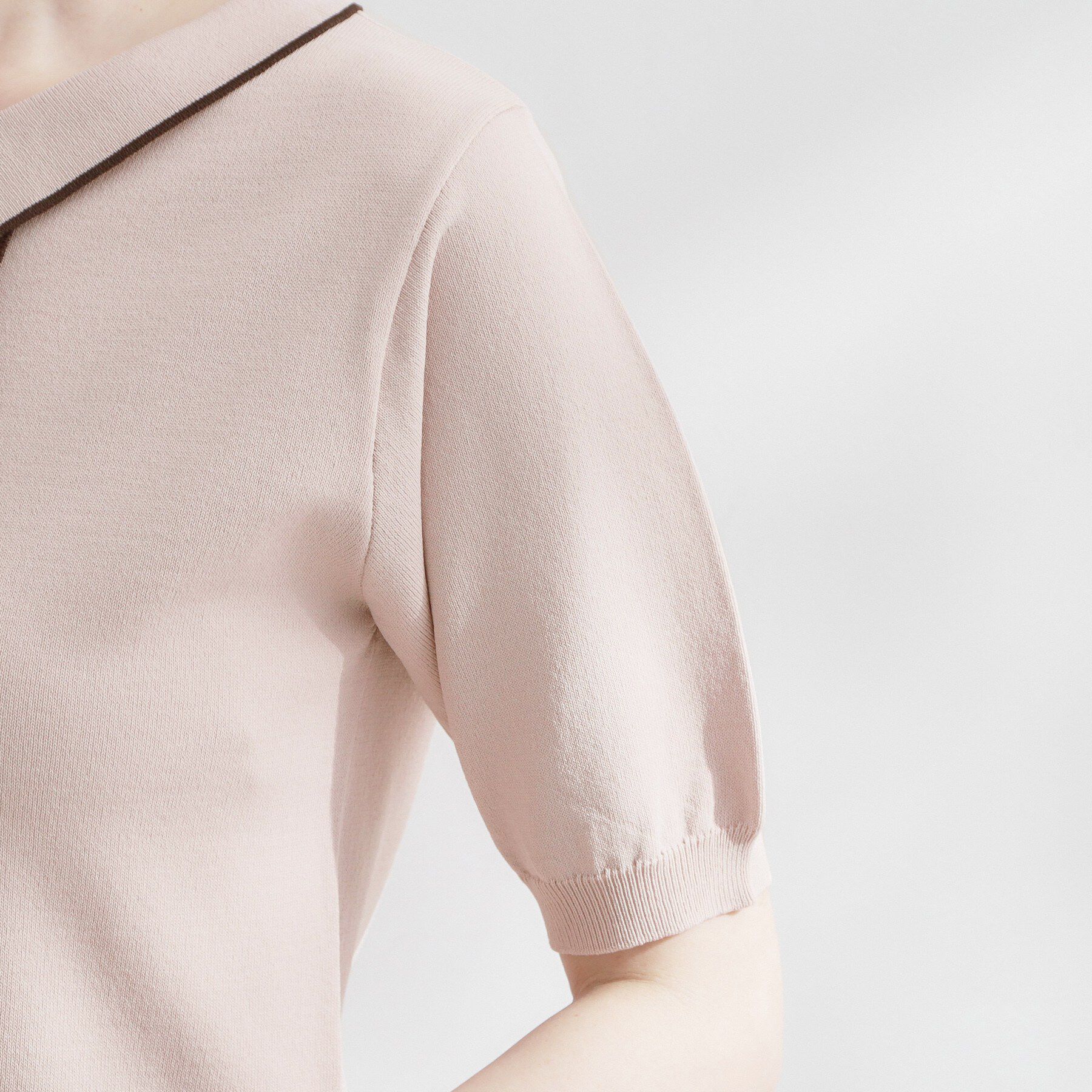 Couture broach「【洗える】フリル ポロ衿ニット」|ニット・セーター|