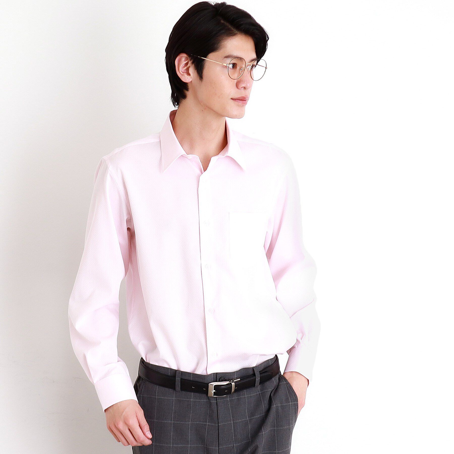 THE SHOP TK「ドレスドビーシャツ」|シャツ・ブラウス|ライトピンク(070