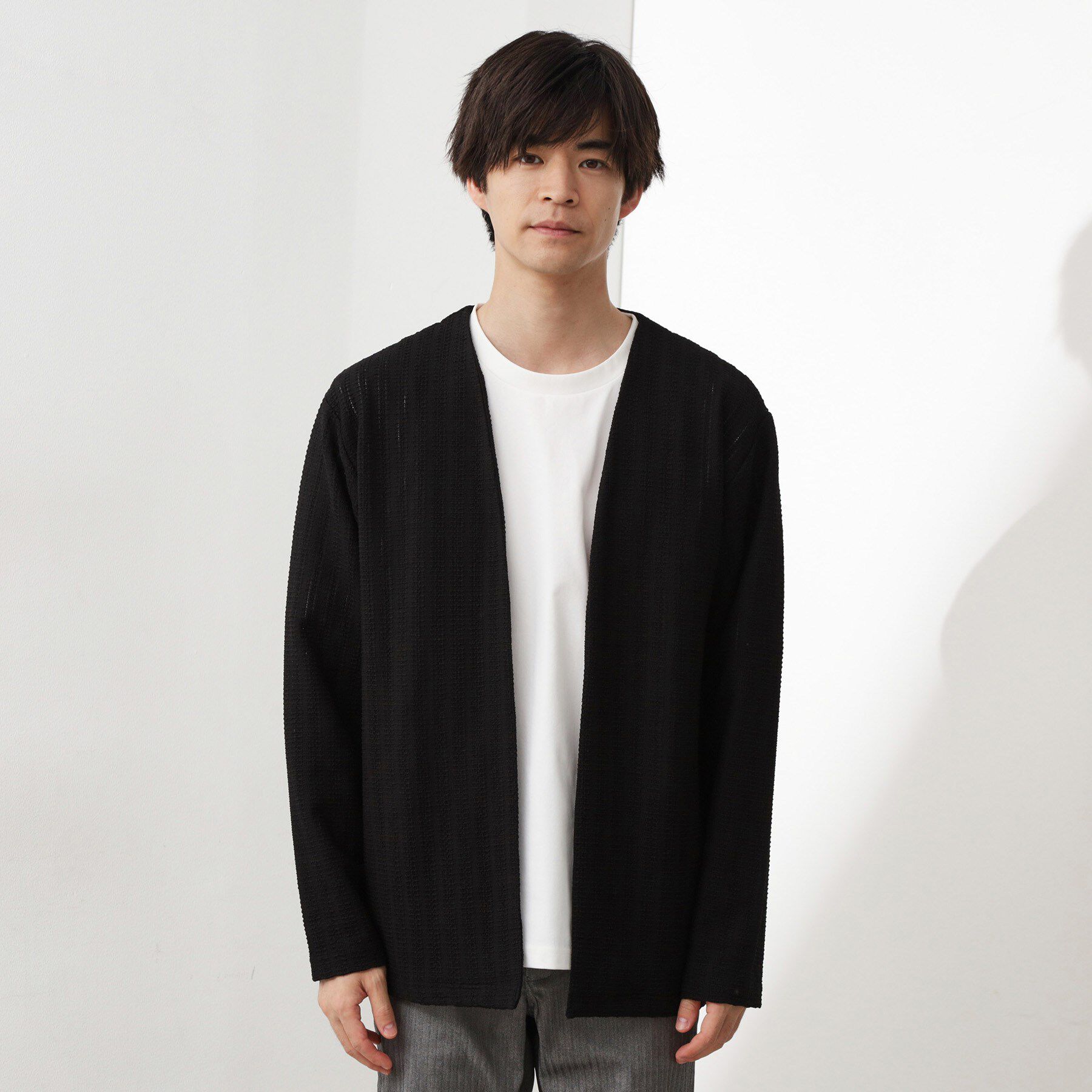 THE SHOP TK「【セットでお買い得！！】長袖カーディガン＋半袖Tシャツ　洗濯機OK/吸水速乾(Tシャツのみ)」|カーディガン|