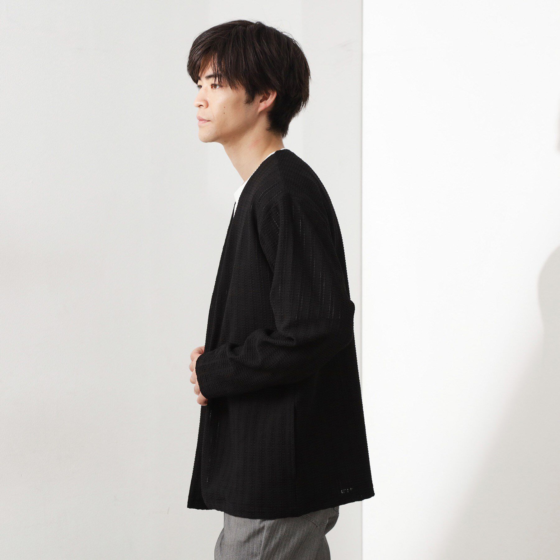 THE SHOP TK「【セットでお買い得！！】長袖カーディガン＋半袖Tシャツ　洗濯機OK/吸水速乾(Tシャツのみ)」|カーディガン|