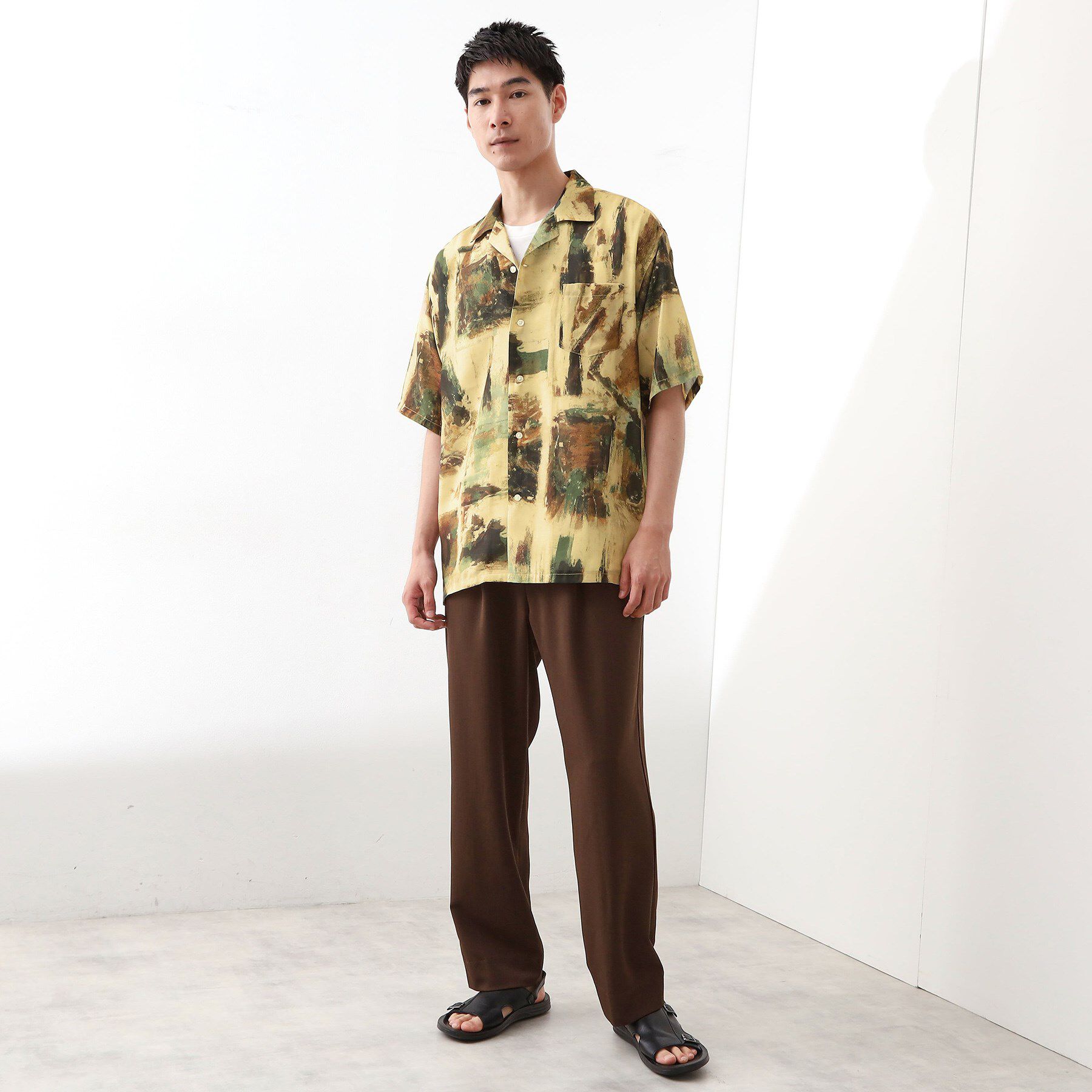 THE SHOP TK「アートプリントメッシュ半袖シャツ　【洗濯機OK】」|シャツ・ブラウス|