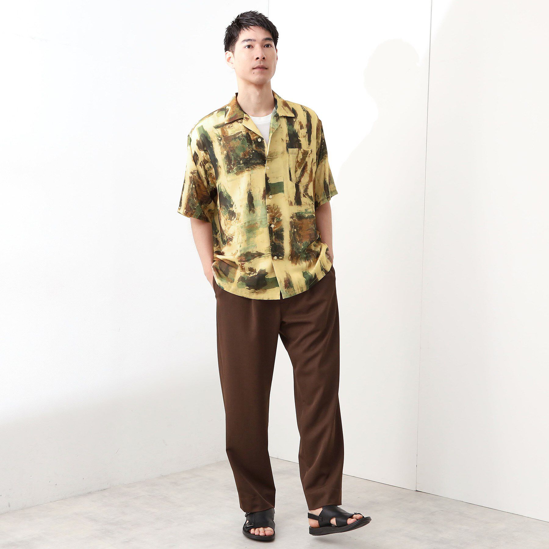 THE SHOP TK「アートプリントメッシュ半袖シャツ　【洗濯機OK】」|シャツ・ブラウス|