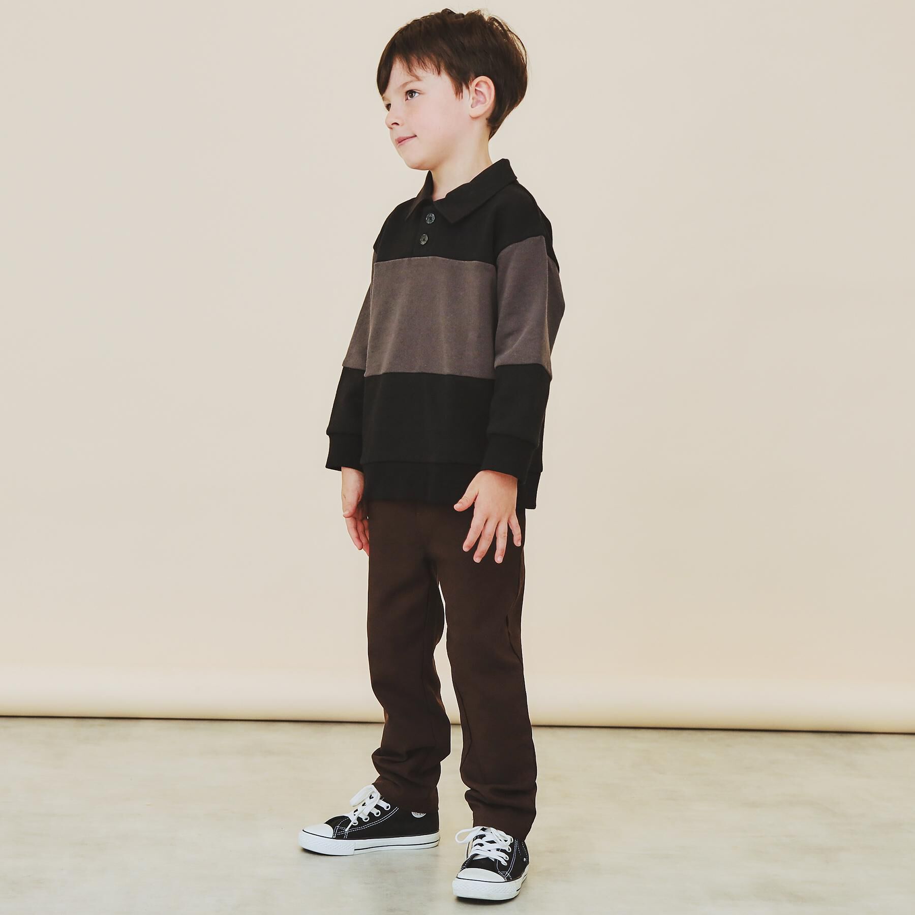 THE SHOP TK「【110-160】バイカラーラガー裏毛プルオーバー」|Tシャツ・カットソー|