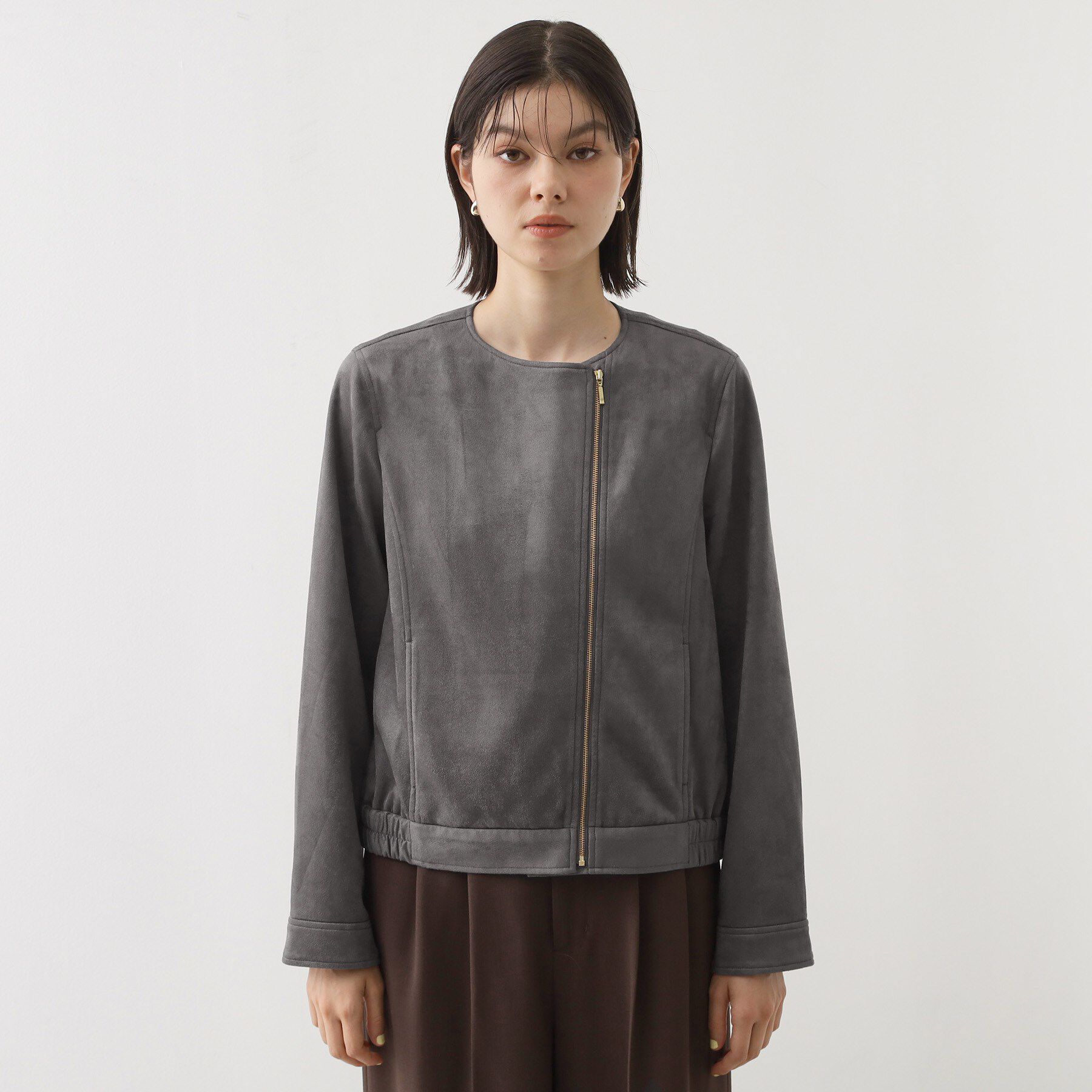 THE SHOP TK「スエードライク ライダースジャケット」|ライダースジャケット|