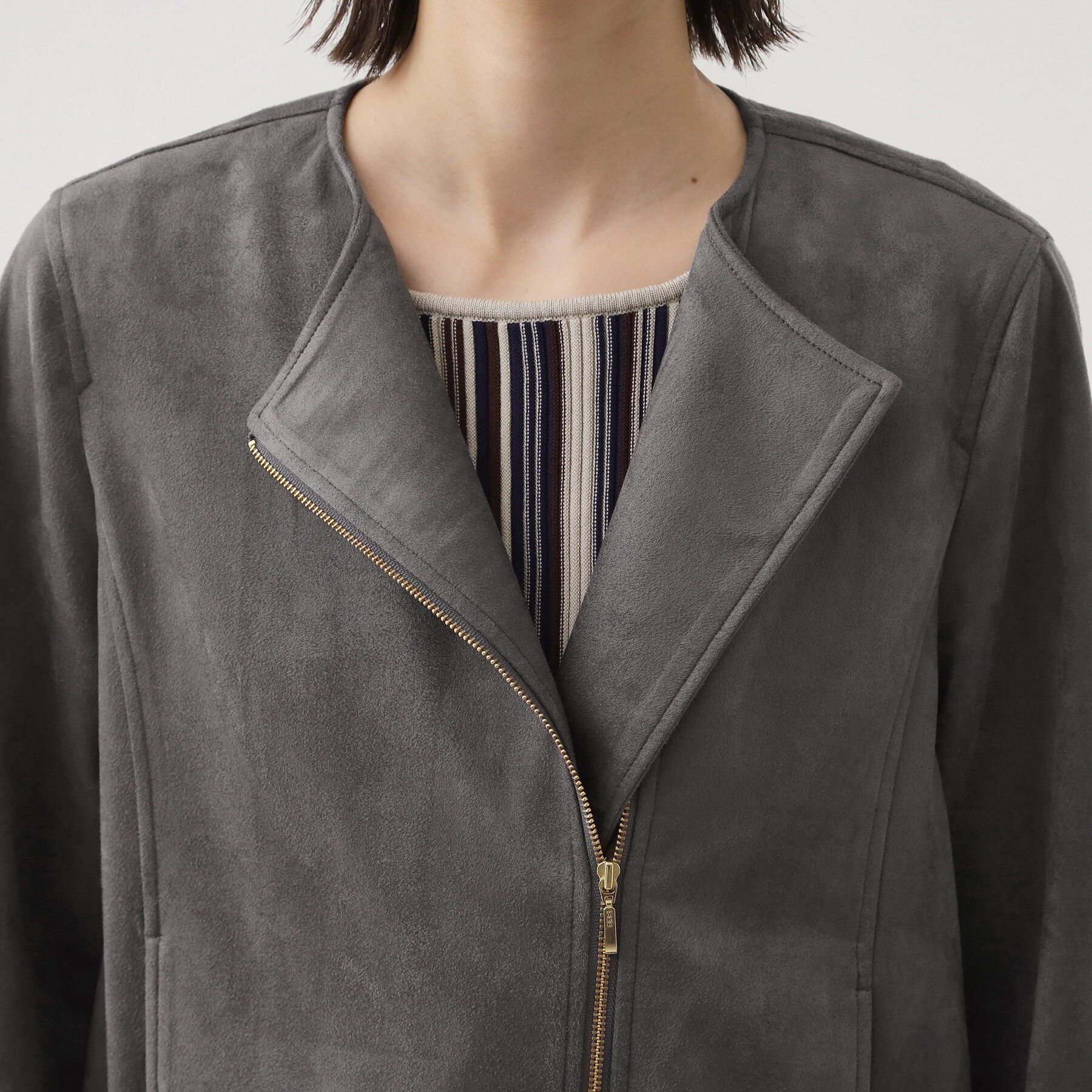 THE SHOP TK「スエードライク ライダースジャケット」|ライダースジャケット|