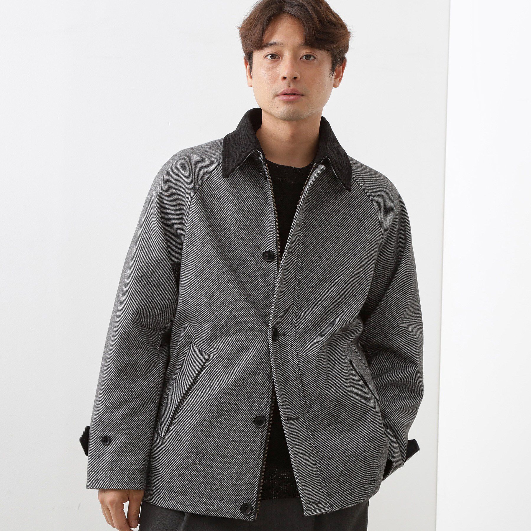 THE SHOP TK「2通りの着こなしができる ウーリック デッキブルゾン」|ブルゾン・スタジャン|グレー(412)