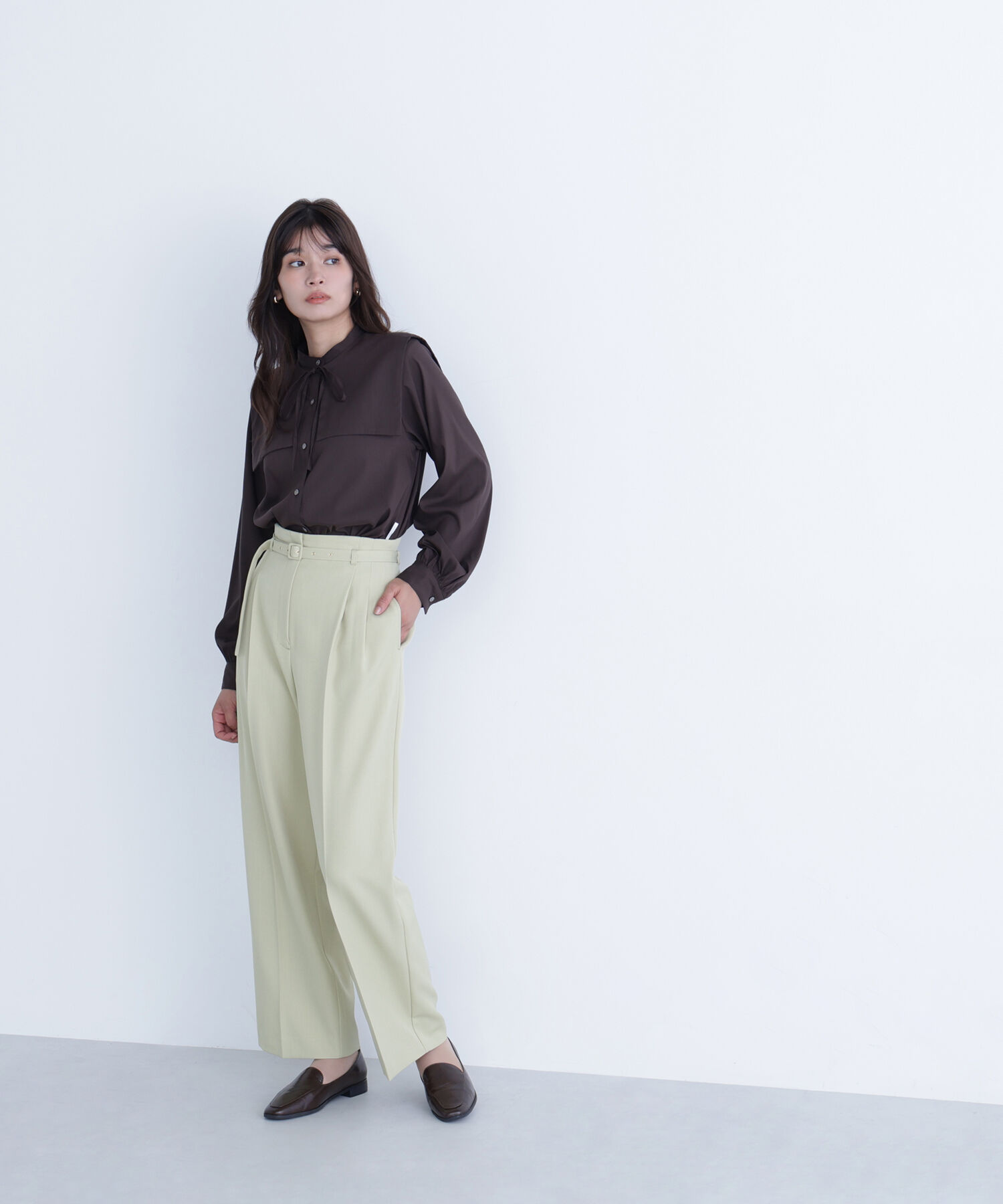  「くびれ仕込みベルテッドパンツ」|その他|バターイエロ