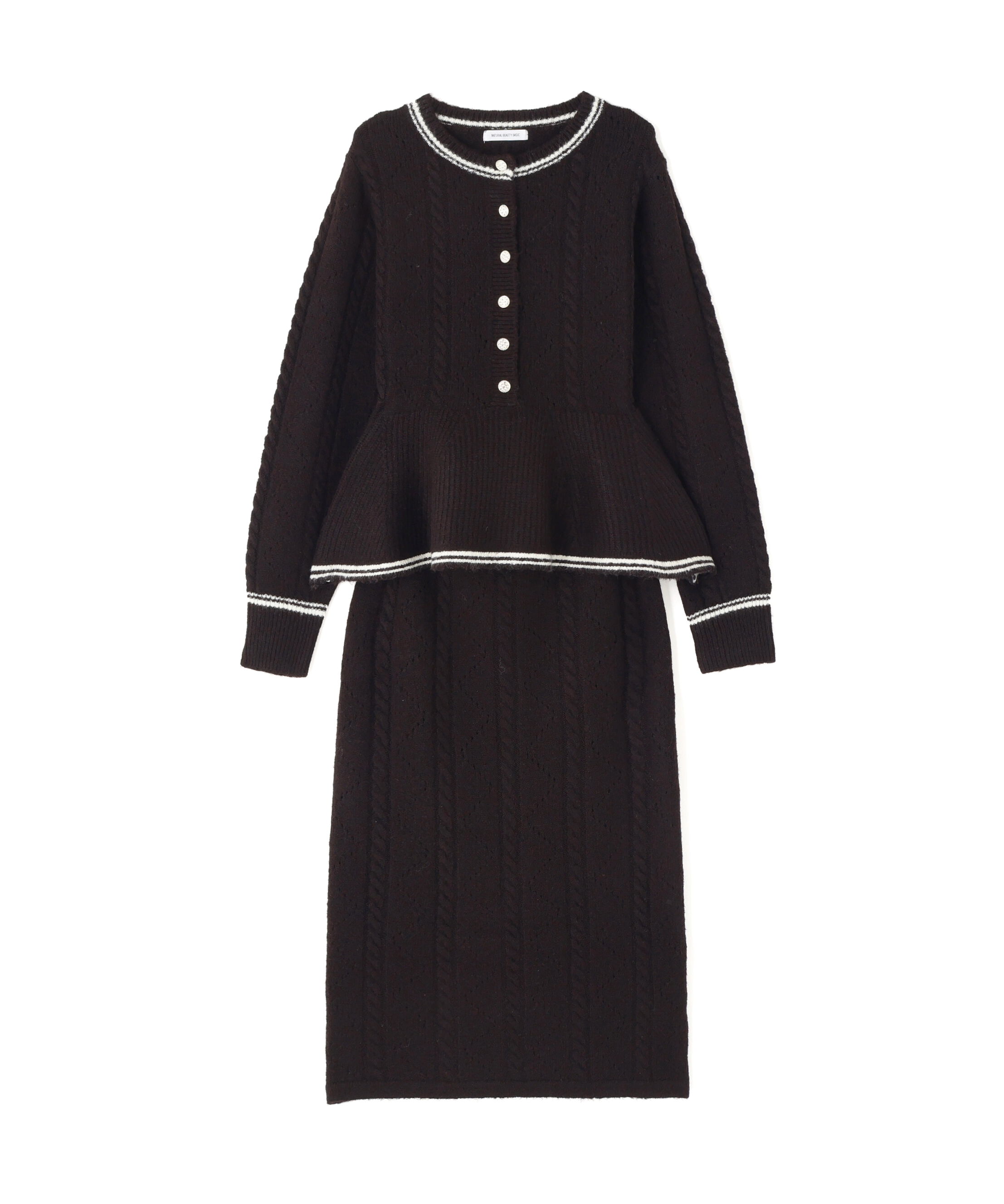  「ペプラムケーブルニットセットアップ」|ワンピース|