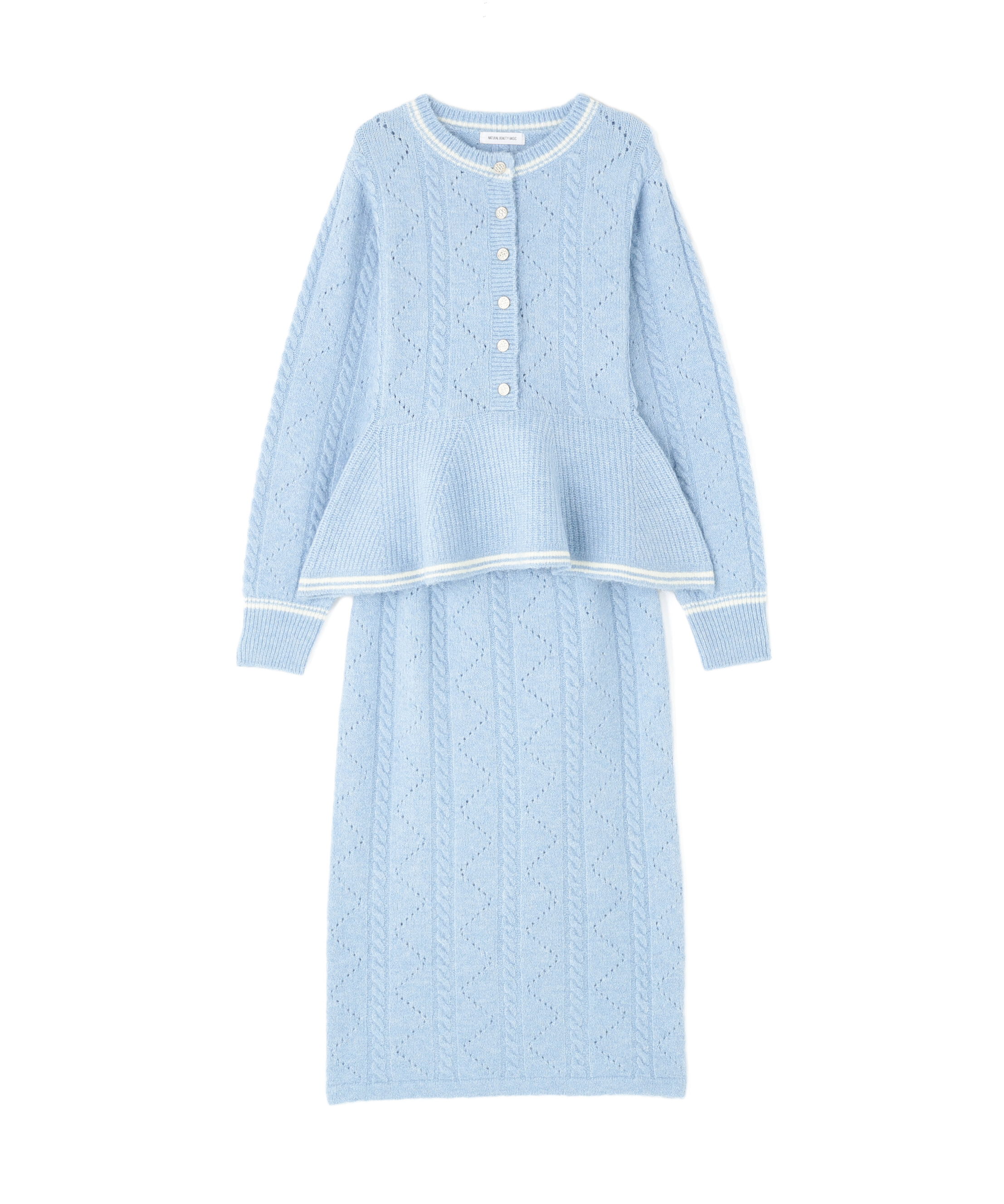  「ペプラムケーブルニットセットアップ」|ワンピース|