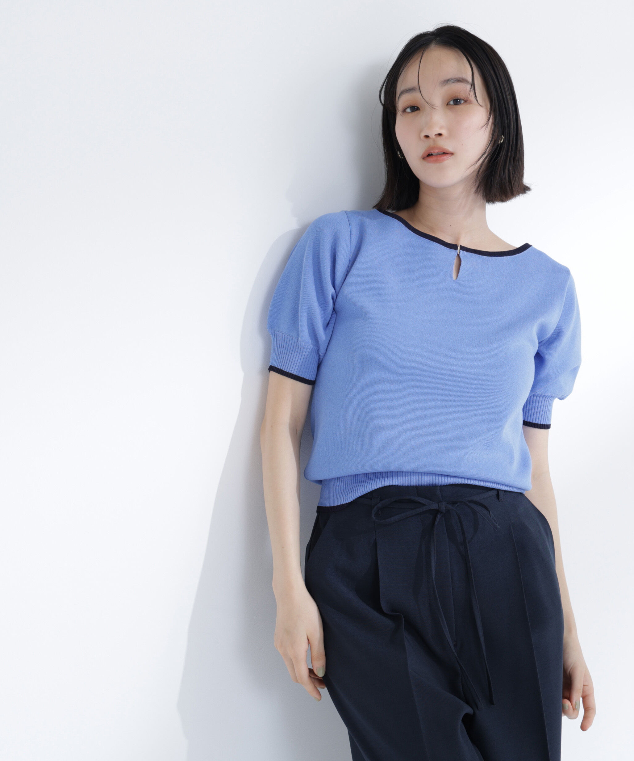  「バイカラーメタルポイントニット」|ニット・セーター|