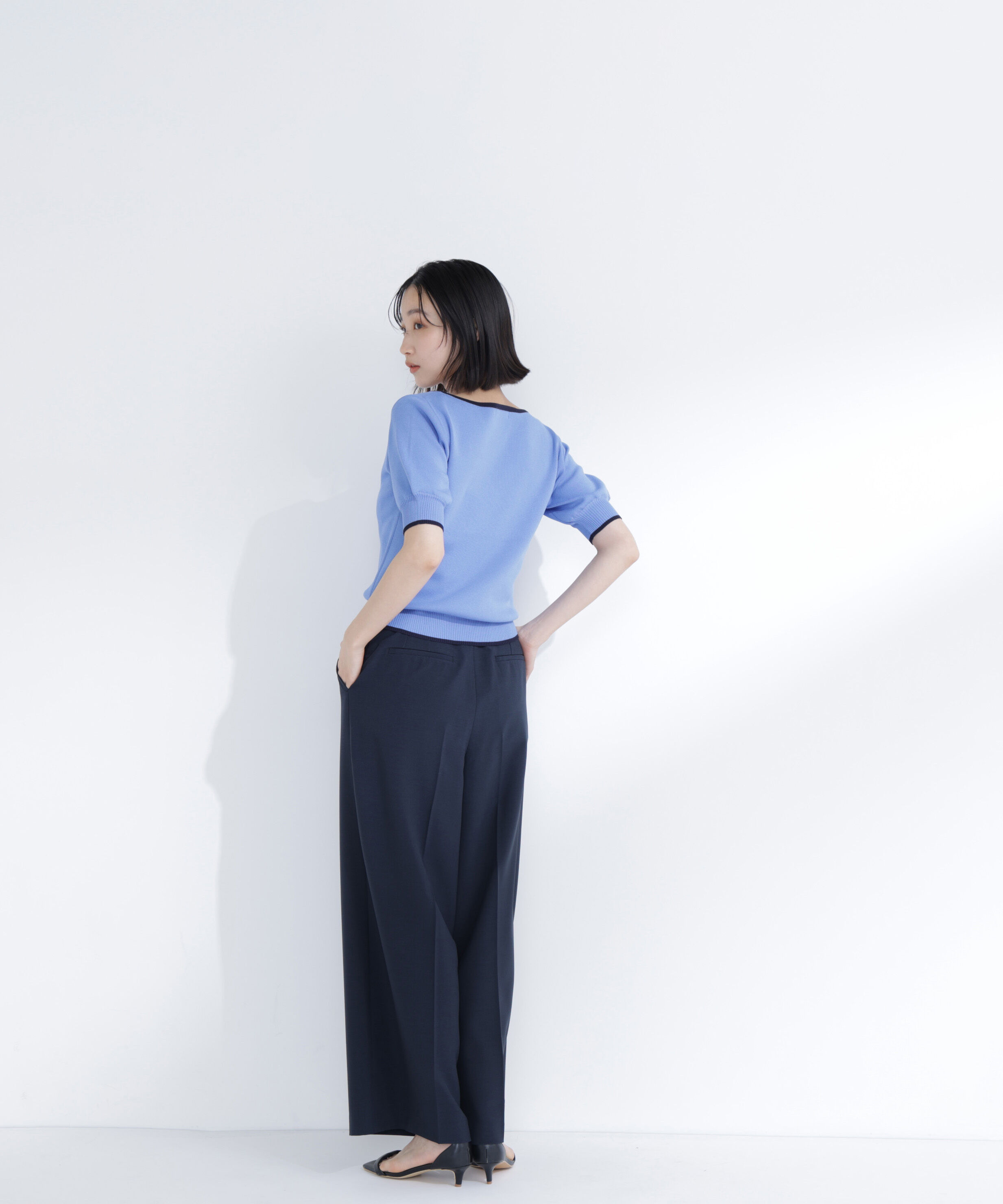  「バイカラーメタルポイントニット」|ニット・セーター|