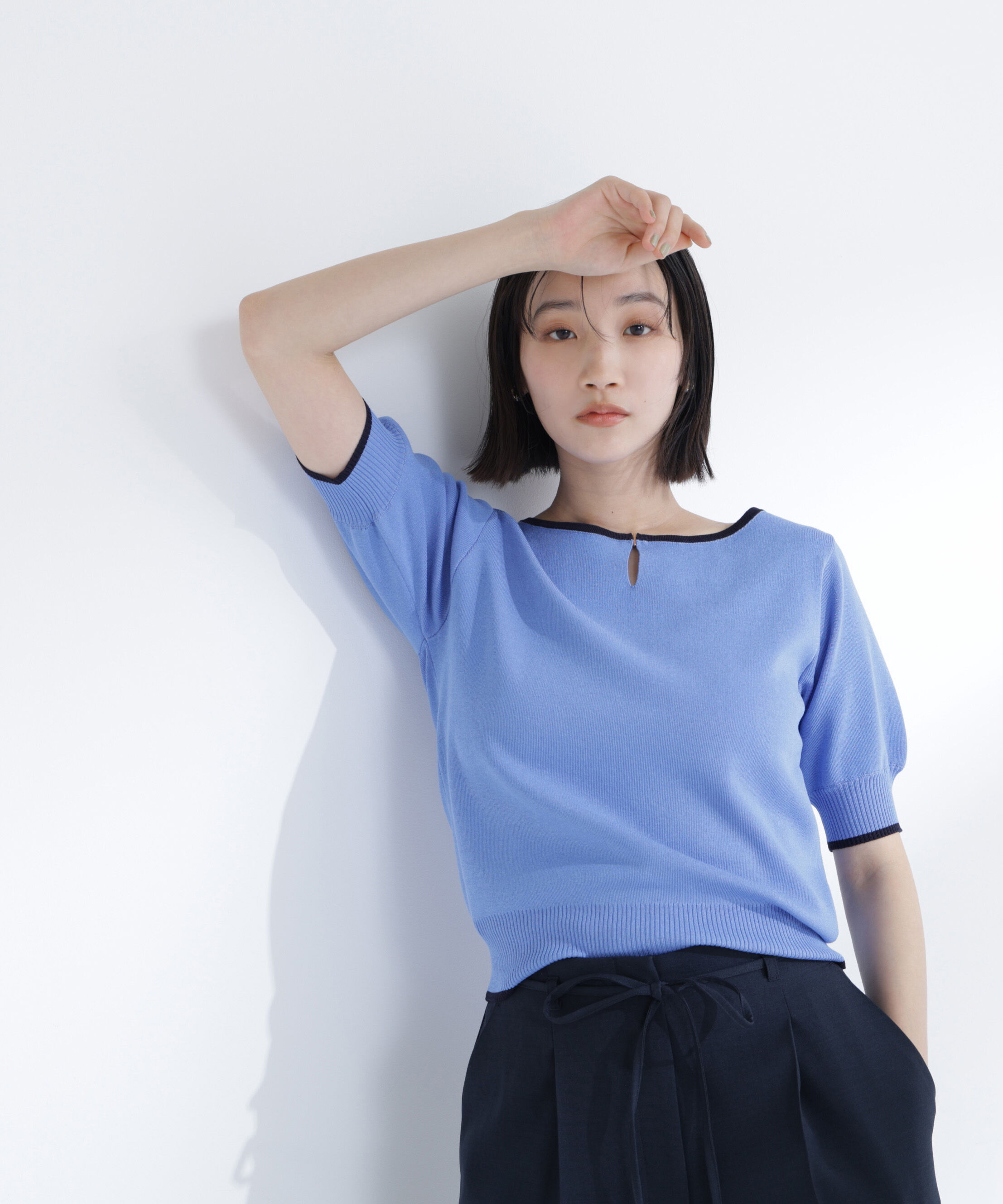  「バイカラーメタルポイントニット」|ニット・セーター|