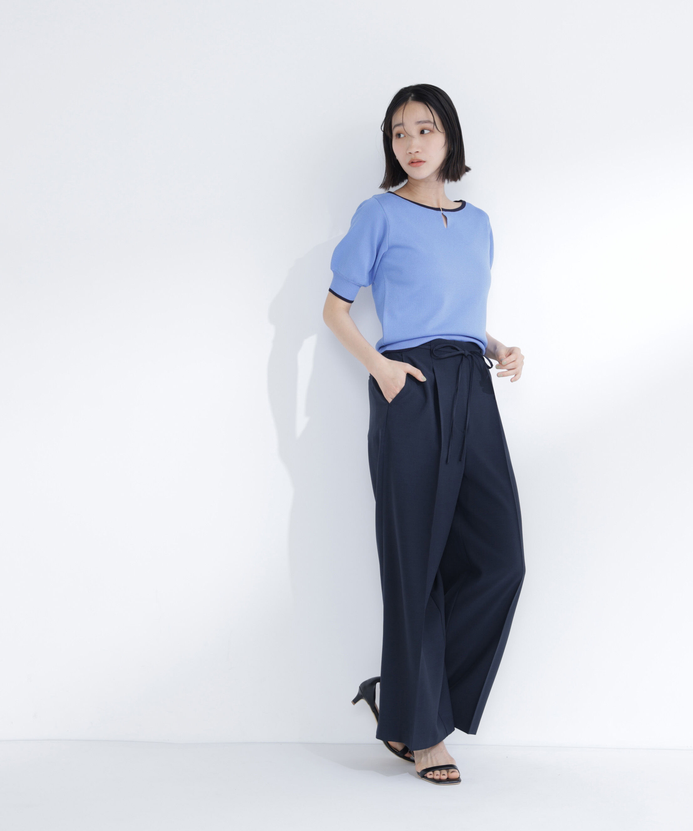  「バイカラーメタルポイントニット」|ニット・セーター|