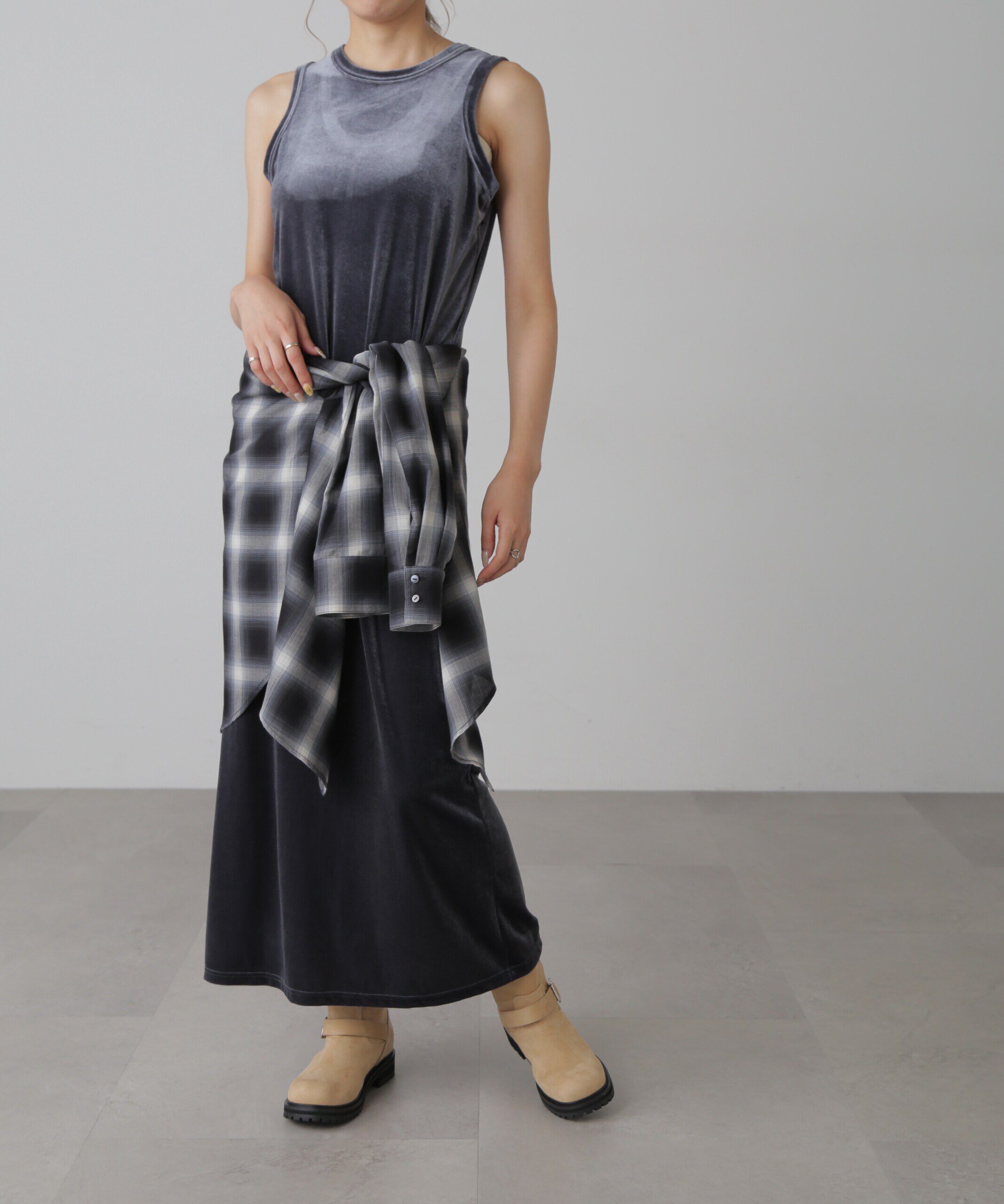  「ベロアアメスリタンクトップワンピース」|ワンピース|