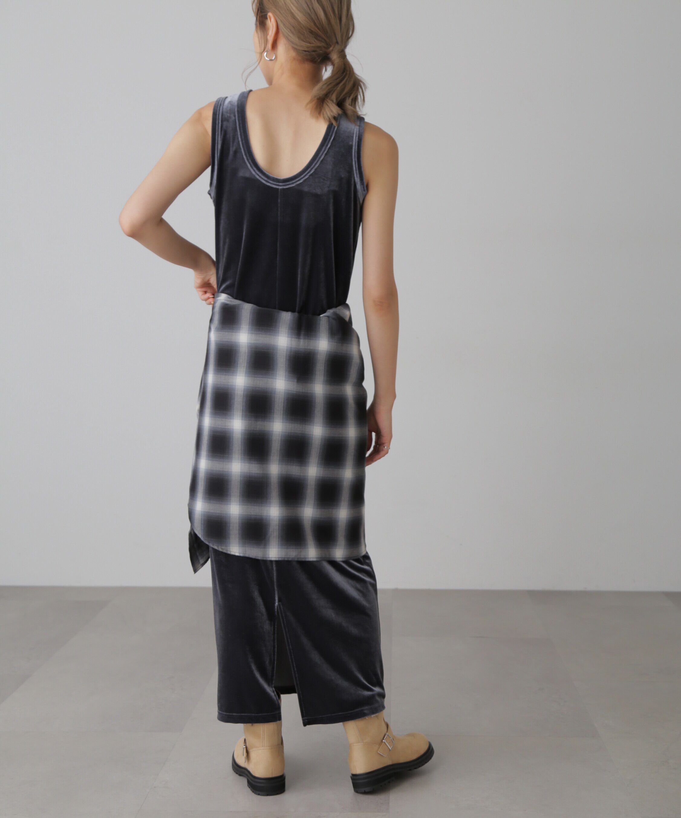  「ベロアアメスリタンクトップワンピース」|ワンピース|