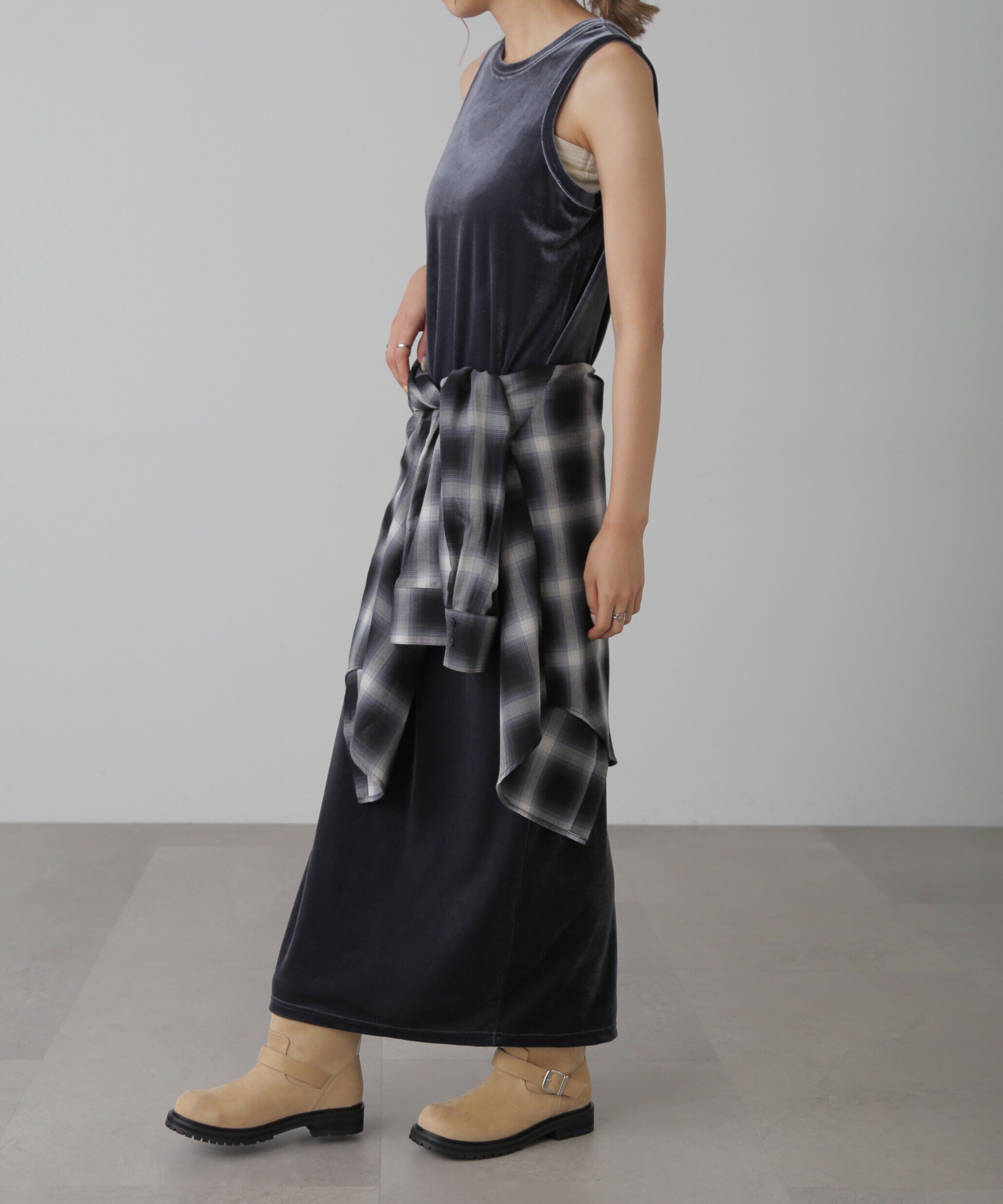  「ベロアアメスリタンクトップワンピース」|ワンピース|