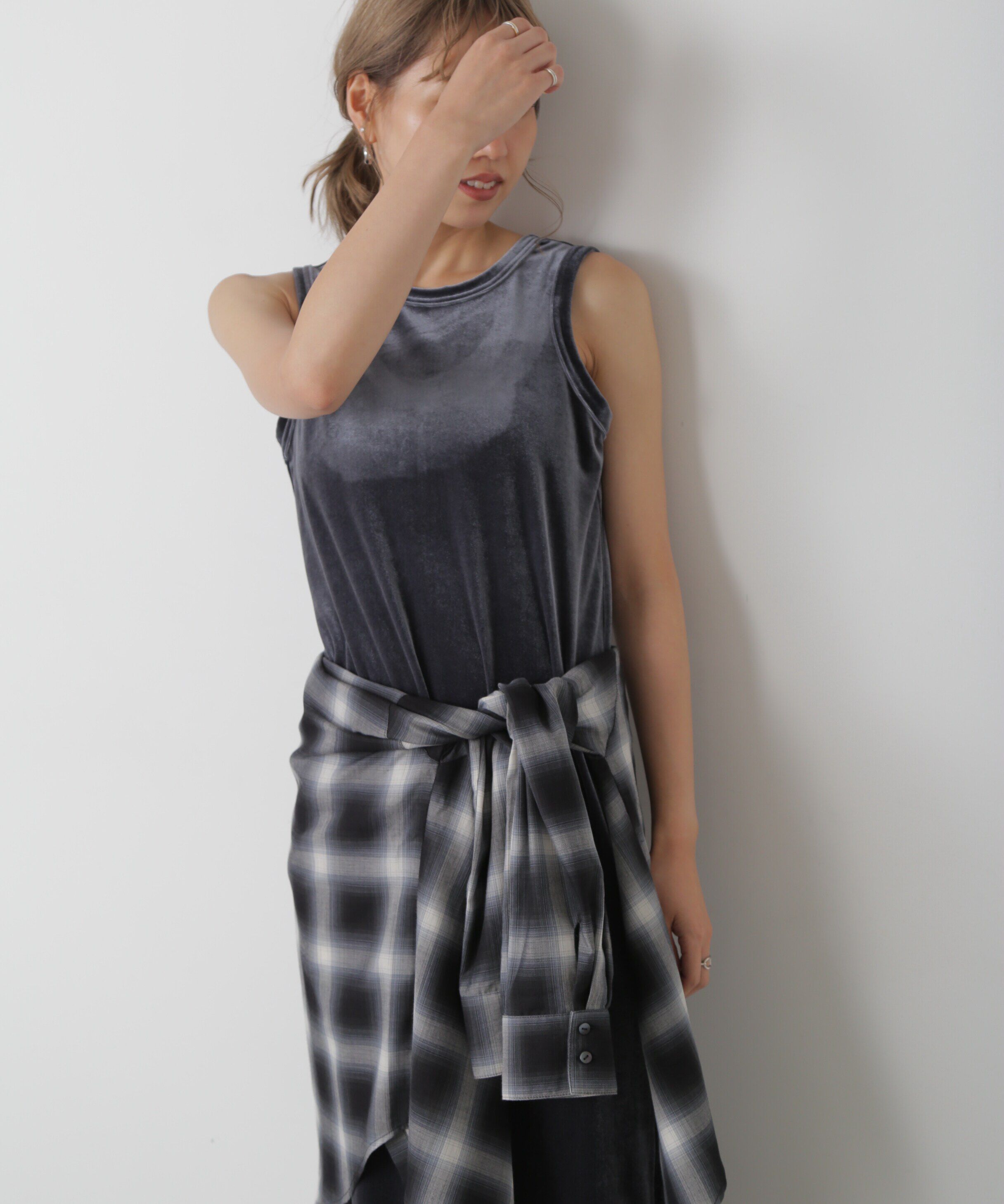  「ベロアアメスリタンクトップワンピース」|ワンピース|