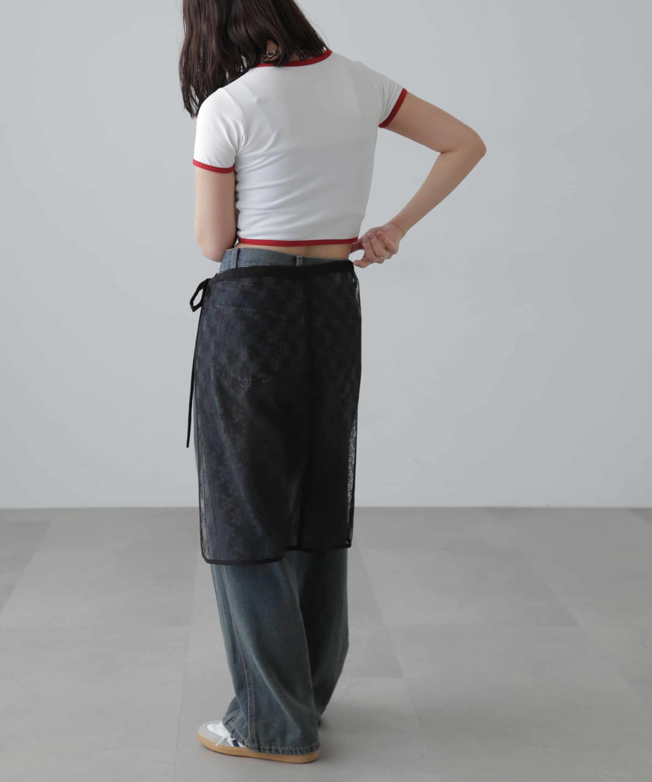  「レースラップレイヤードスカート」|スカート|