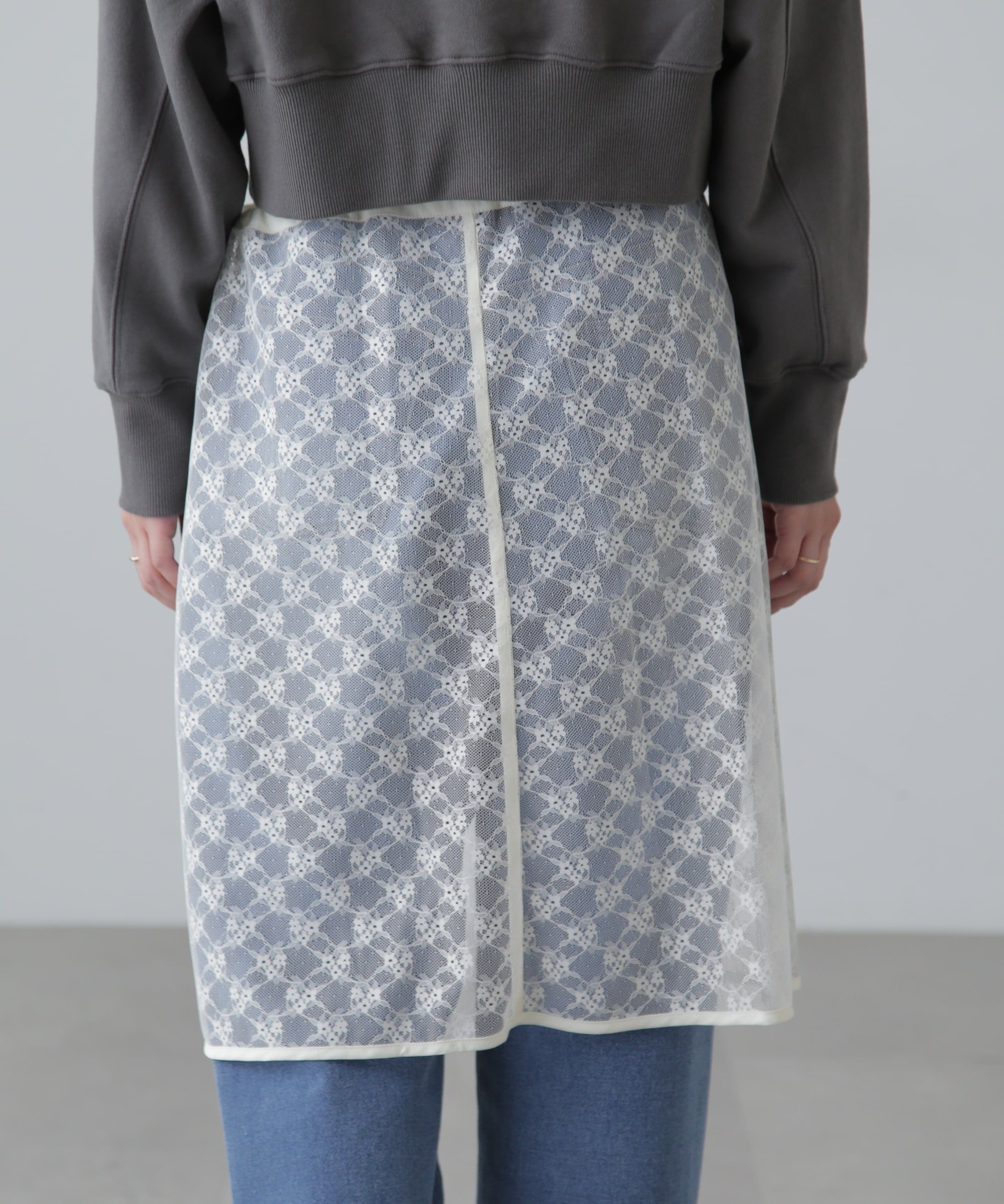  「レースラップレイヤードスカート」|スカート|