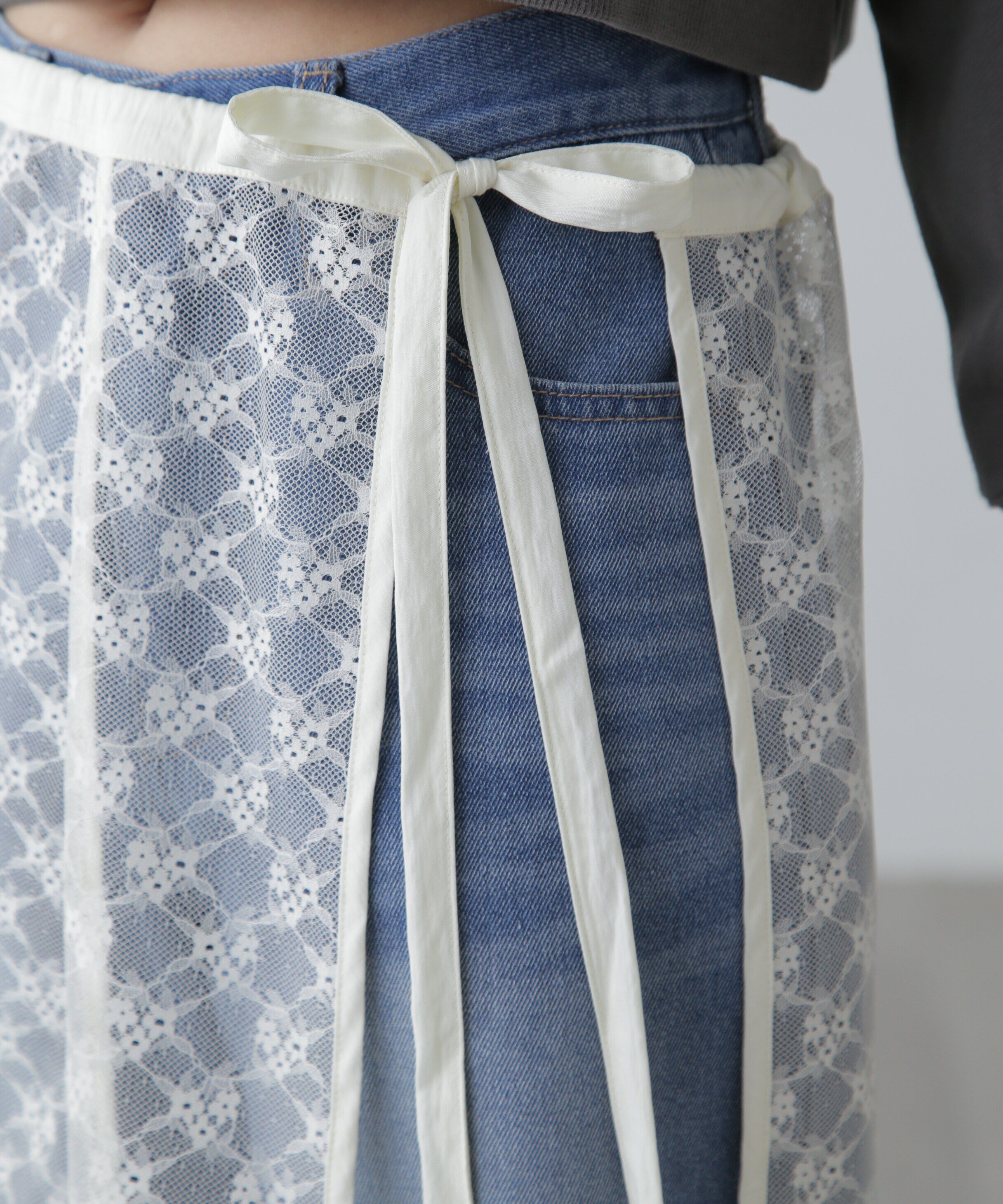  「レースラップレイヤードスカート」|スカート|