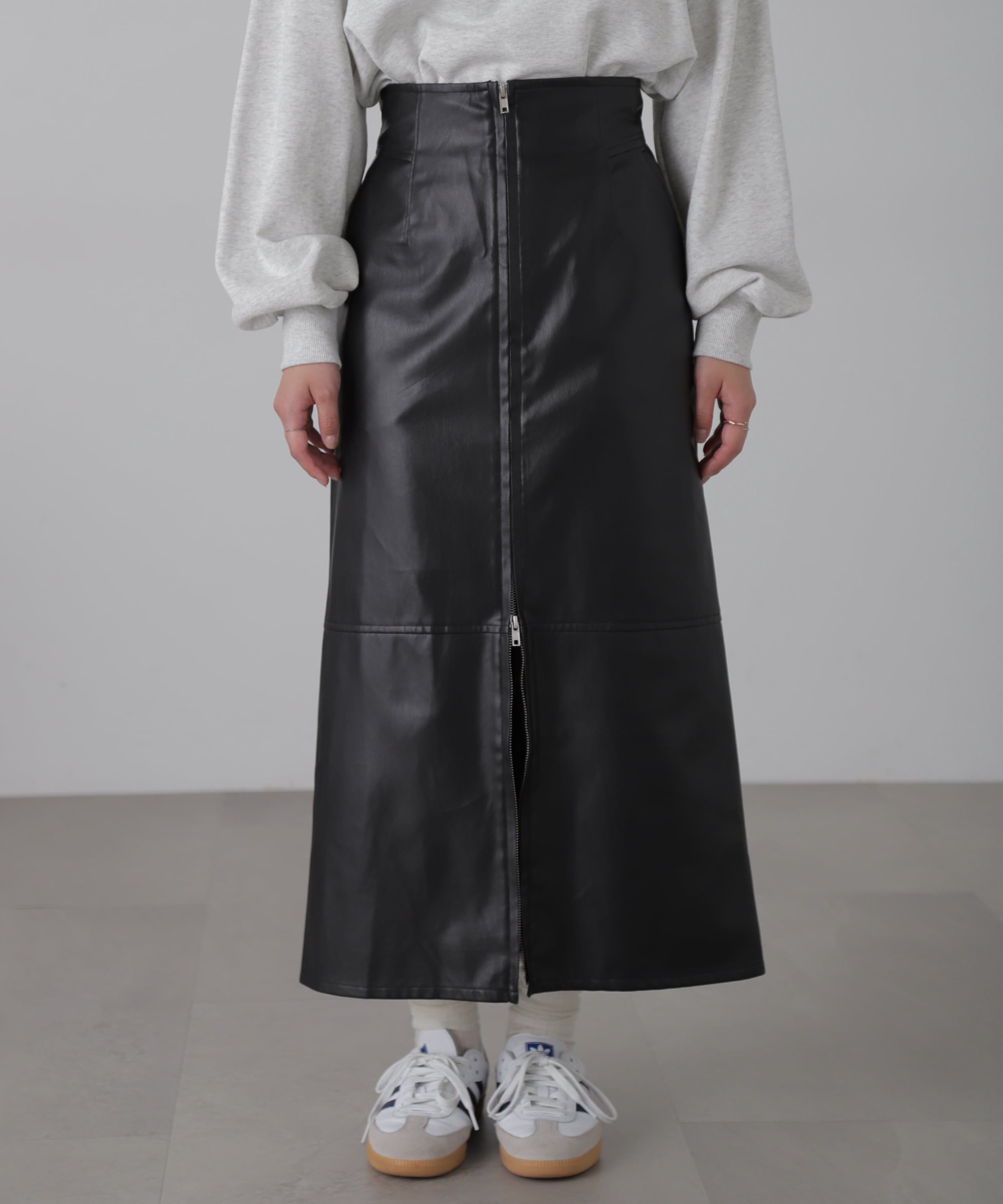  「フロントジップナロースカート」|スカート|