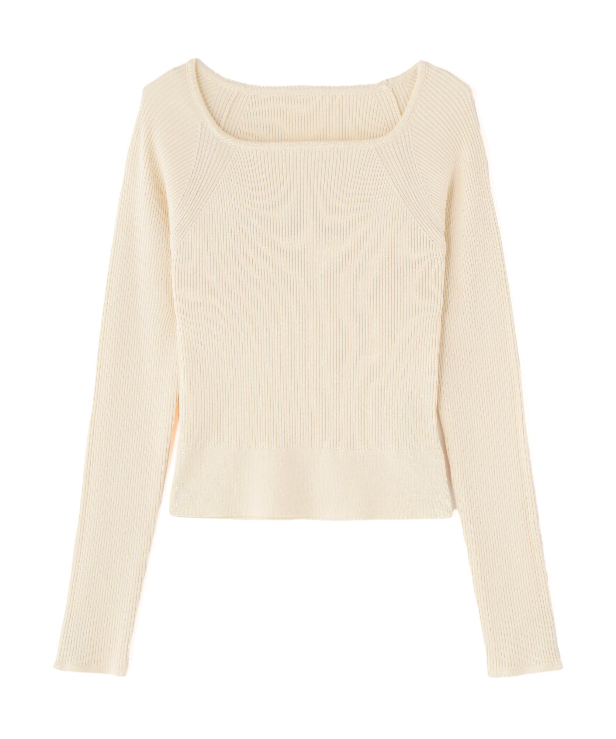  「〈洗える〉マシンウォッシャブルスクエアリブニット」|ニット・セーター|オフホワイト